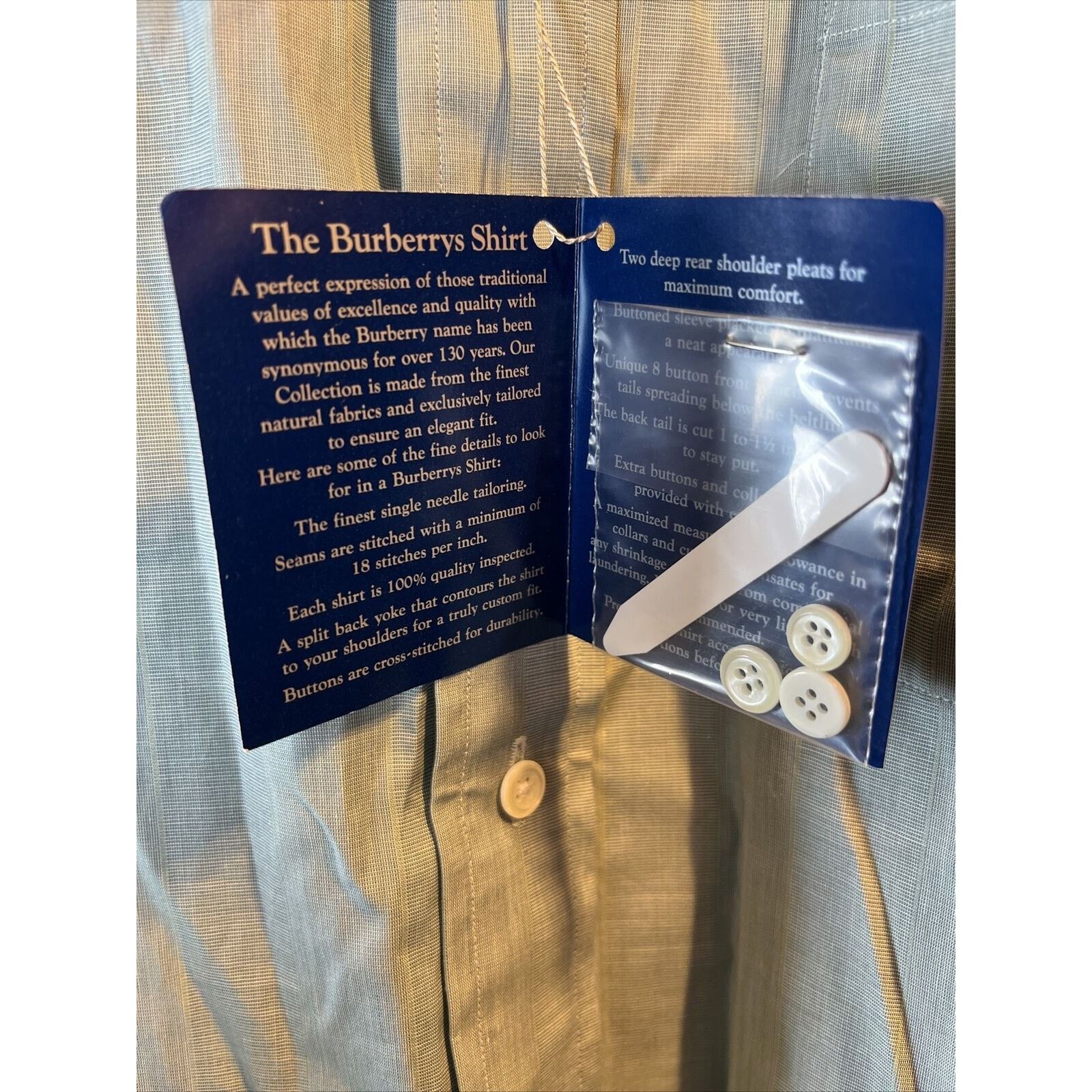 Burberry Burberry Men’s 16.5 34 Green Grey LS Button Up Cotton Shirt Size US L / EU 52-54 / 3 - 10 Thumbnail