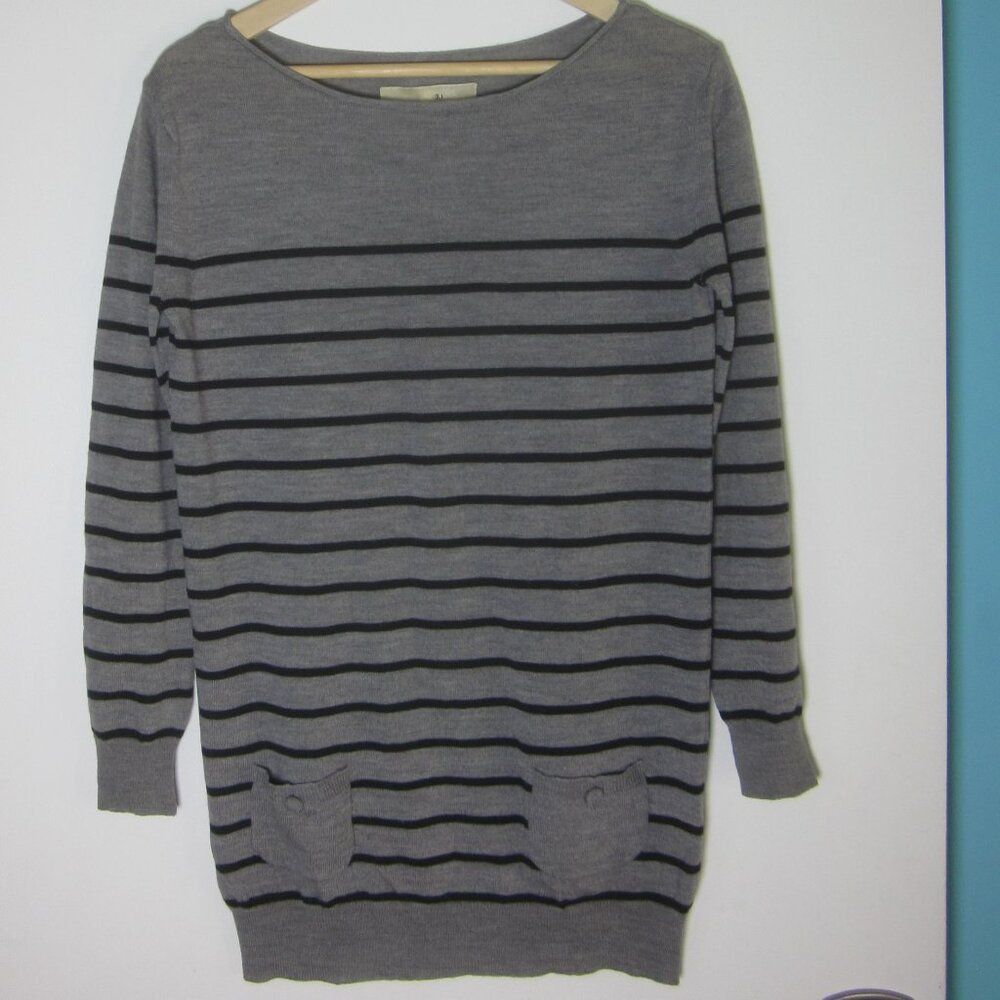3.1 Phillip Lim 3.1 Phillip Lim Size XS Gray Striped Merino Wool Long Sleeve Size XS / US 0-2 / IT 36-38 - 2 Thumbnail