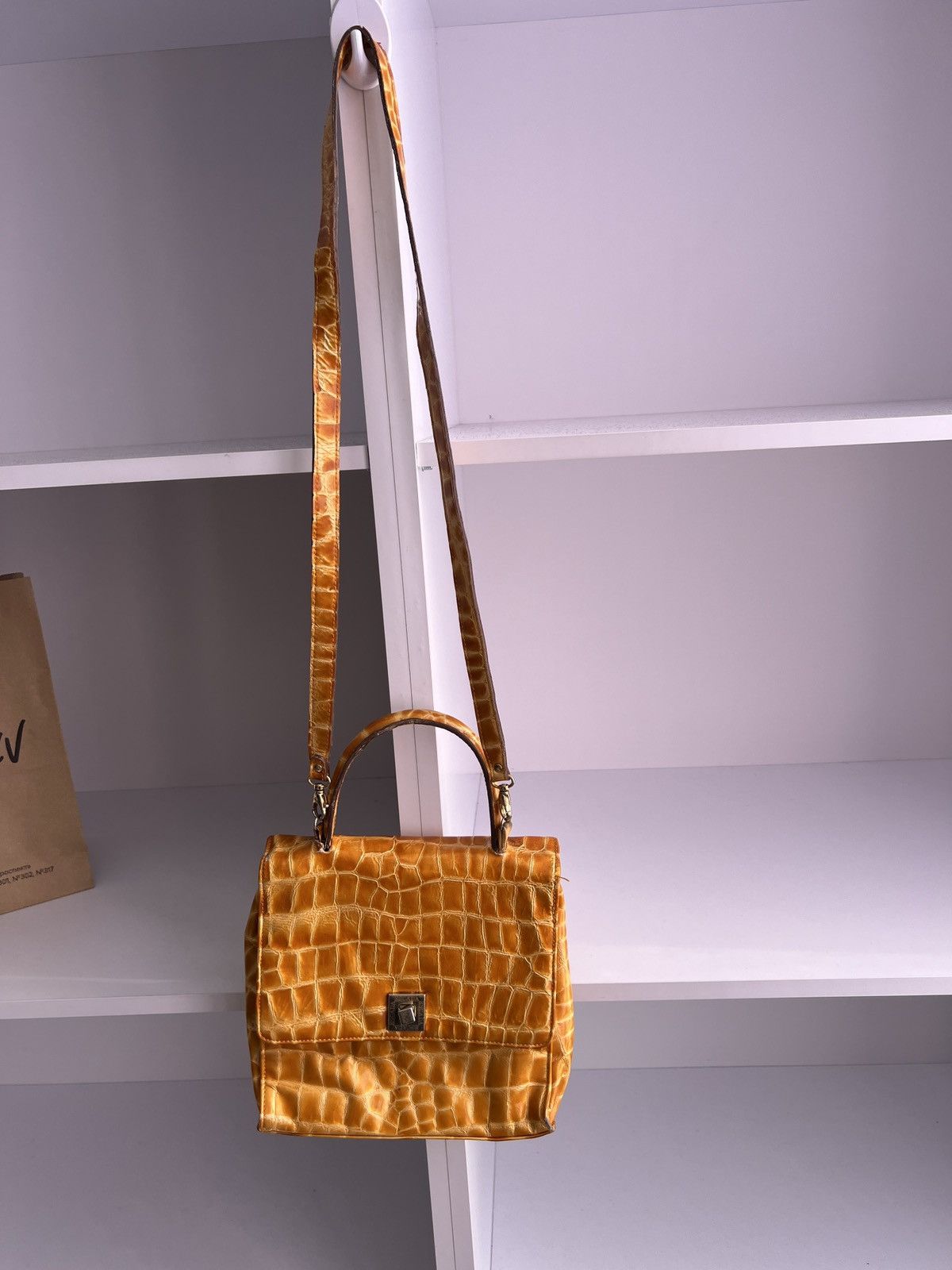 Designer × Escada × Vintage Vintage ESCADA Shoulder Bag Crocodile Pattern Leather Size ONE SIZE - 4 Thumbnail