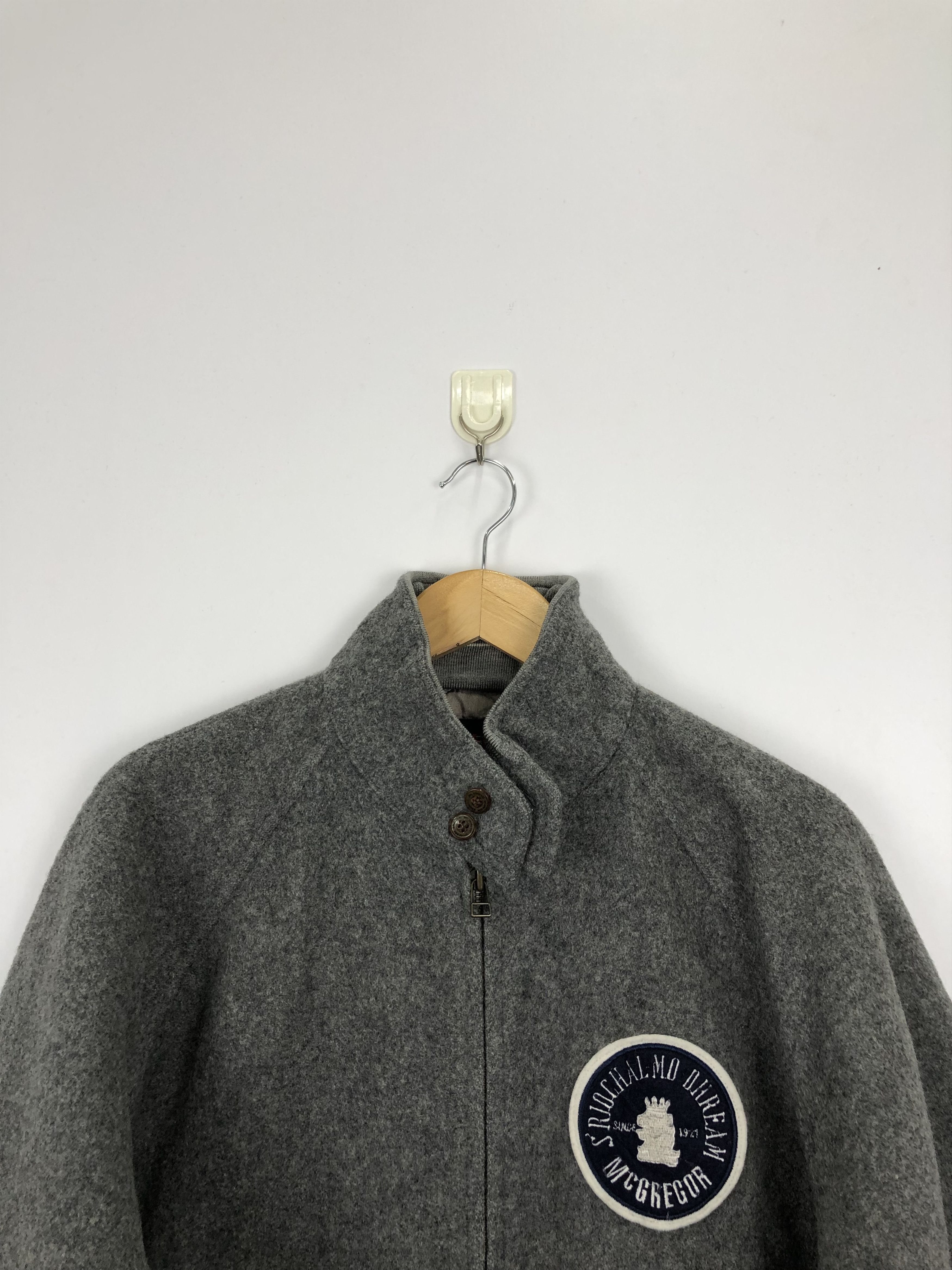 McGregor Vintage 90s Mcgregor Wool Varsity Jacket Gray V0366 Size US M / EU 48-50 / 2 - 2 Thumbnail