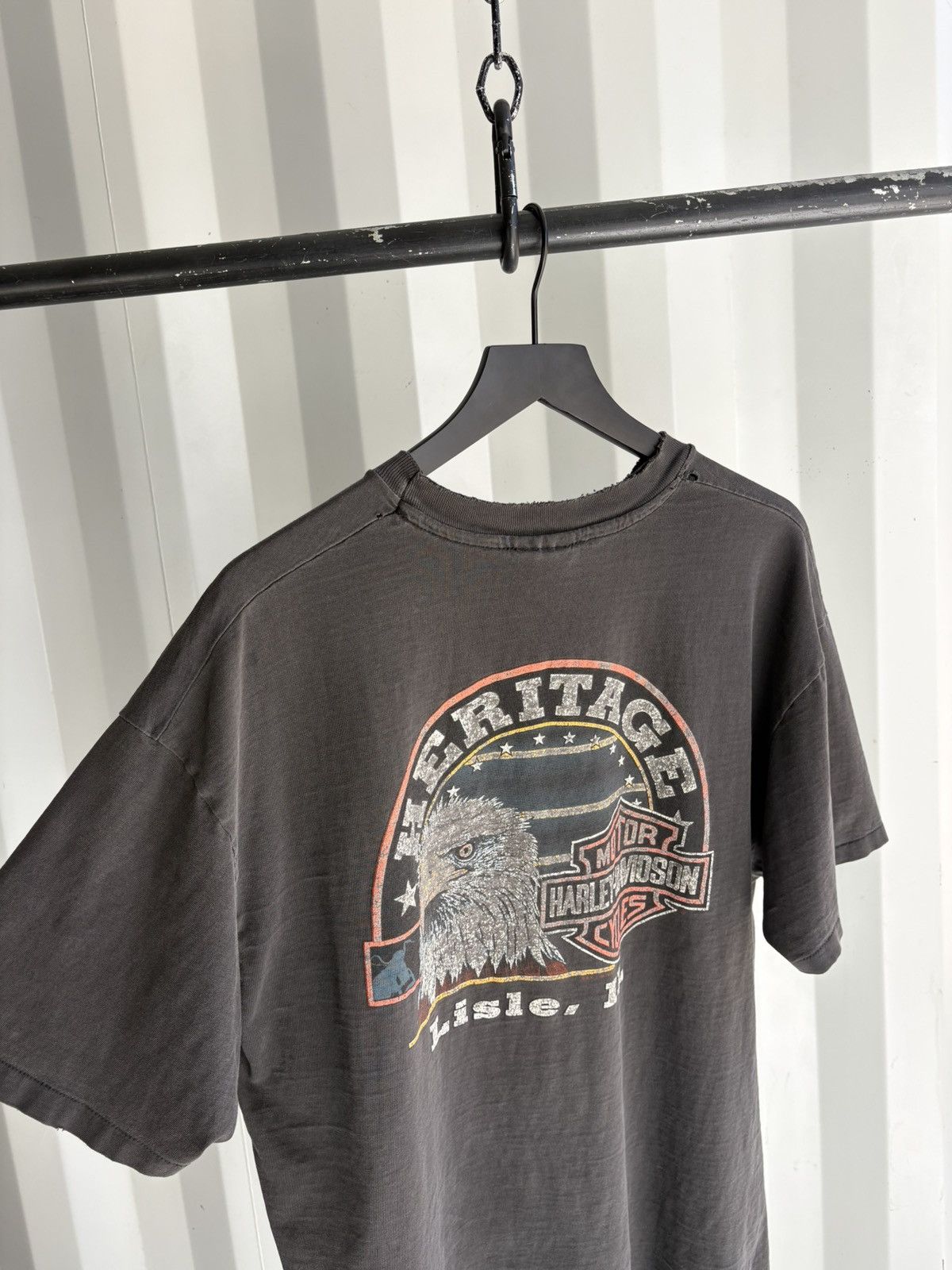 Harley Davidson Harley Davidson Faded Distressed Shirt GRUNGE Biker Band Size US XXL / EU 58 / 5 - 4 Thumbnail