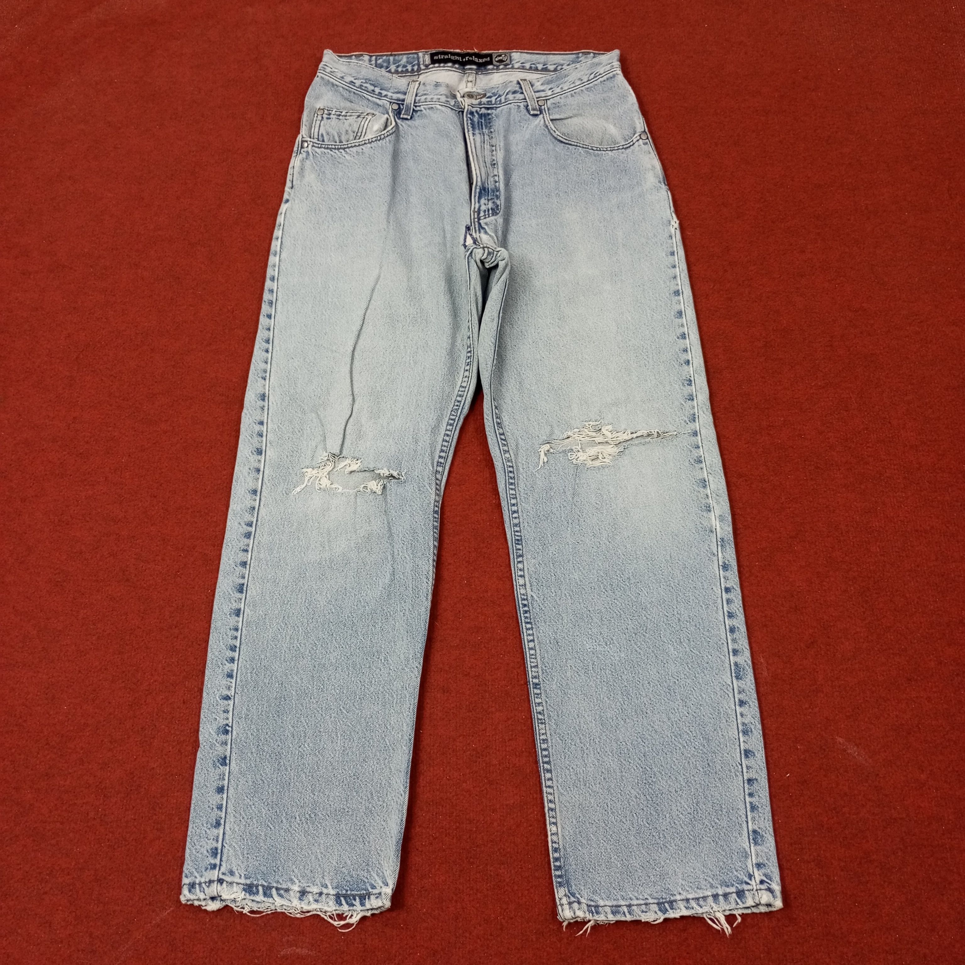 Levi's Levis Straight Relaxed Silver Tab Distressed Jeans c244n23 Size US 32 / EU 48 - 1 Thumbnail