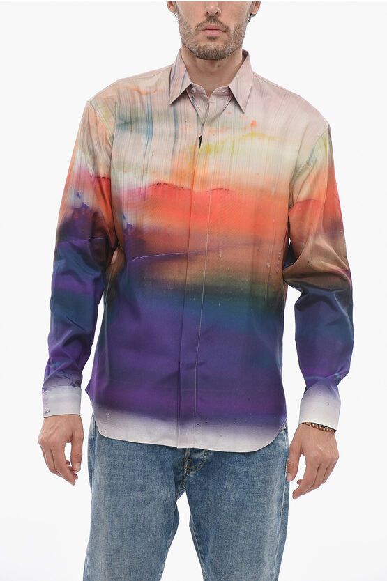 image of Berluti Gradient Effect Casual Shirt, Men's (Size Medium)