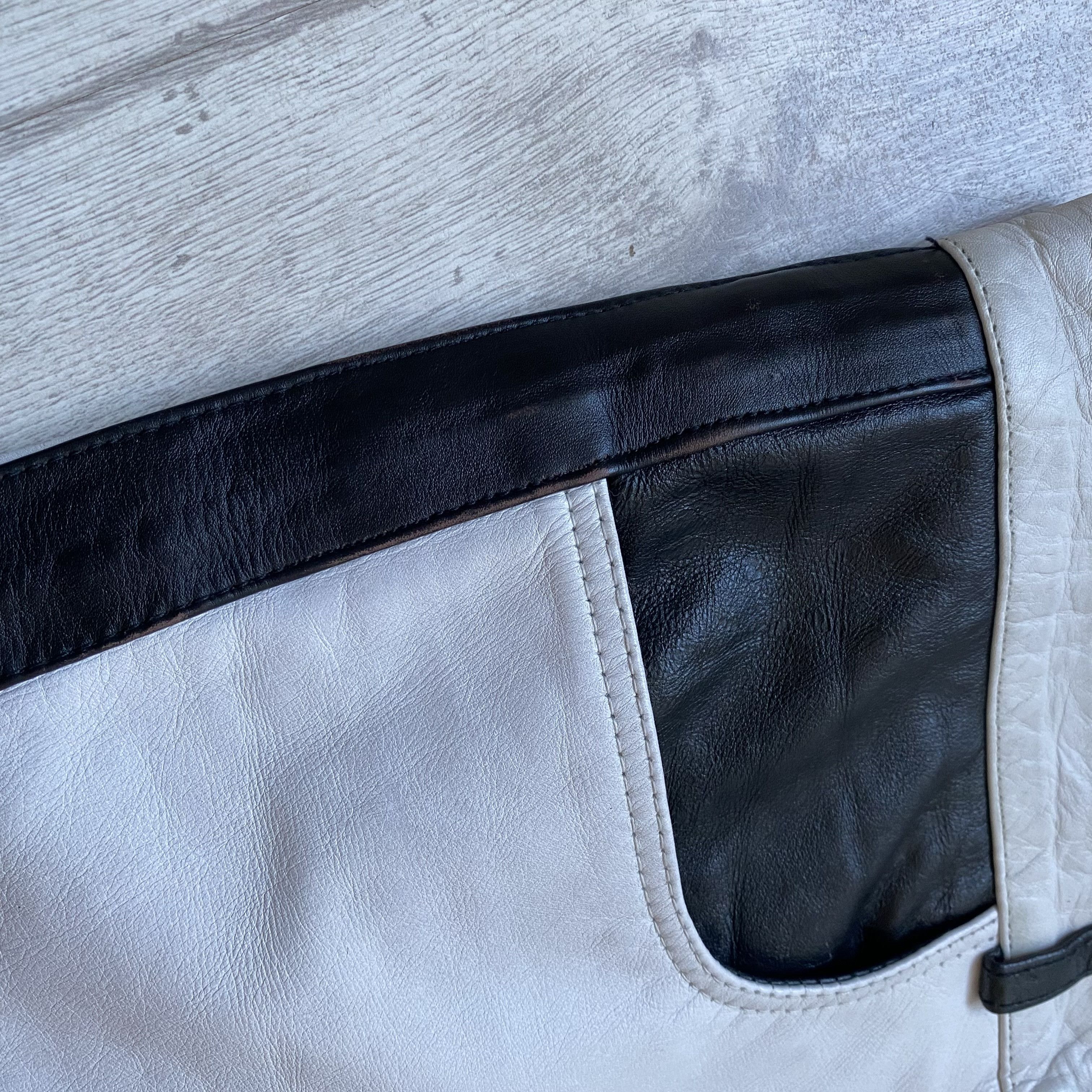 Genuine Leather 🏍️ Vintage Avant-garde Real leather pants slim Punk Size US 34 / EU 50 - 7 Thumbnail