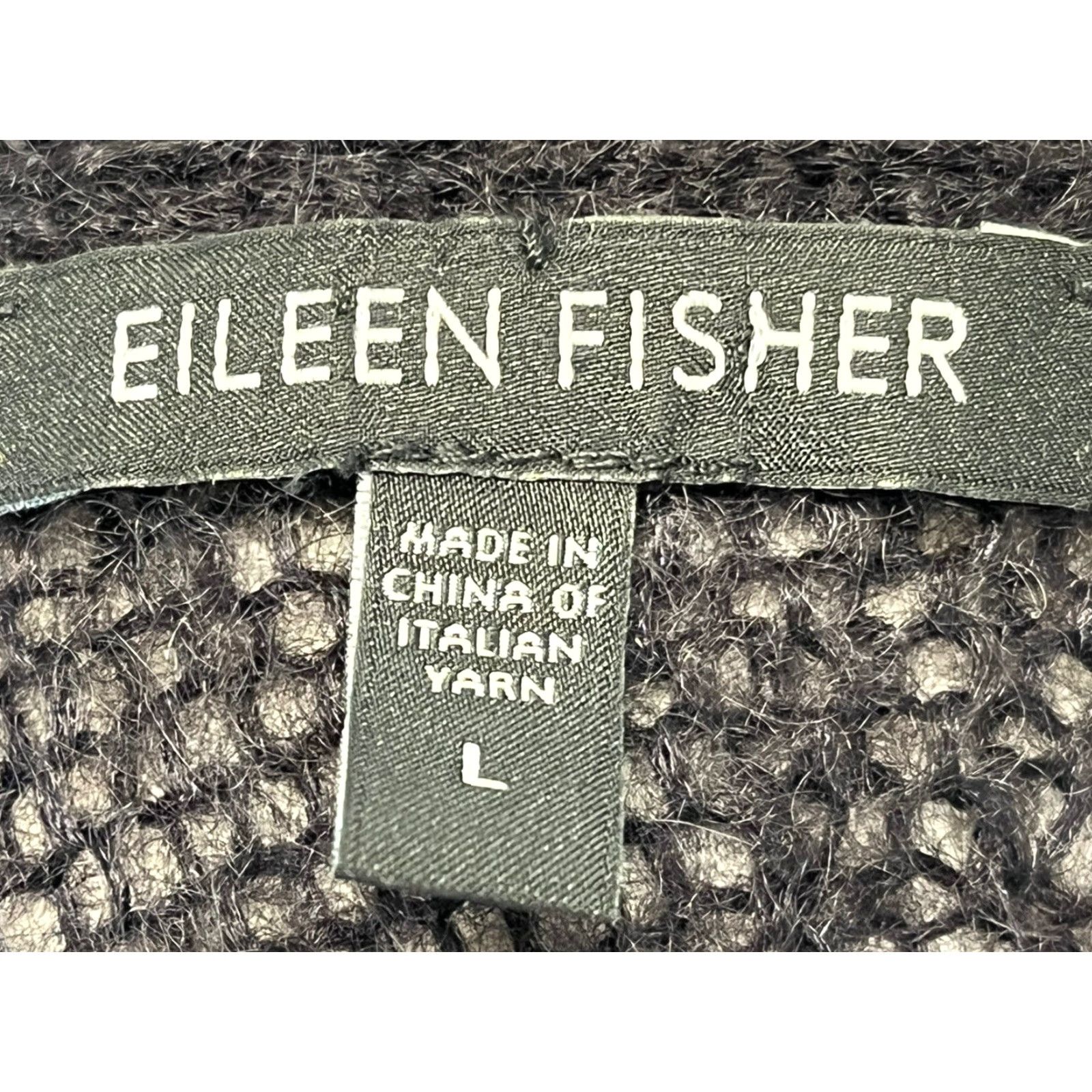 Eileen Fisher Eileen Fisher Cardigan Sweater Mohair Blend Long Knit Snap Front Sz L Black Women Large Size L / US 10 / IT 46 - 6 Thumbnail