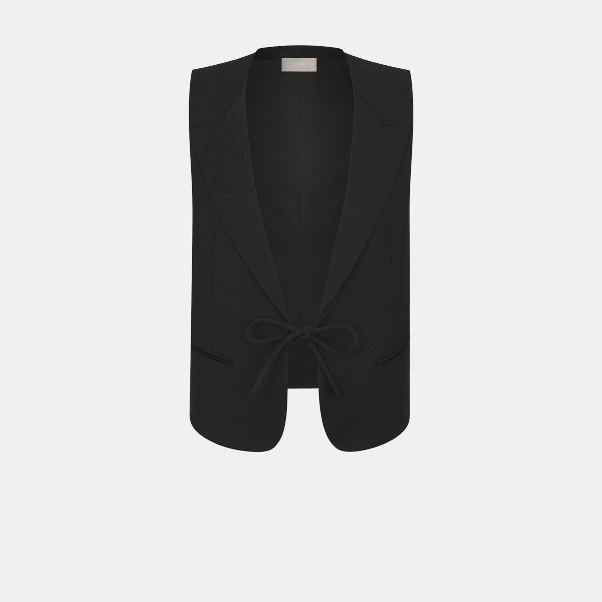 o1bcso1str0226 Vest with Tied Bow in Black
