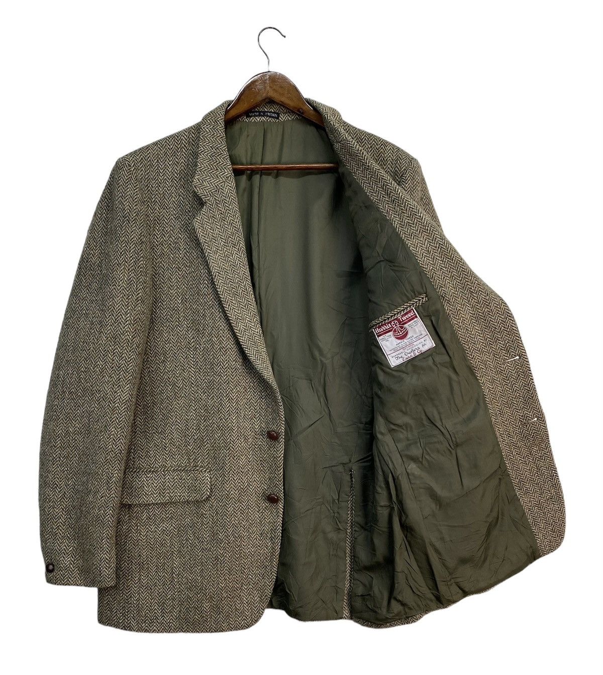 Blazer Vintage Harris Tweed En Laine - Taille L (UK44/EU54/IT54) - Gris
