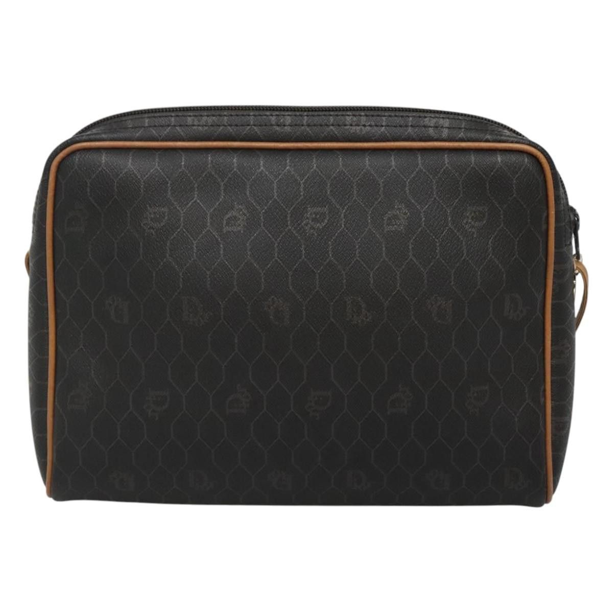 DIOR Honeycomb Canvas Shoulder Bag Black Gold