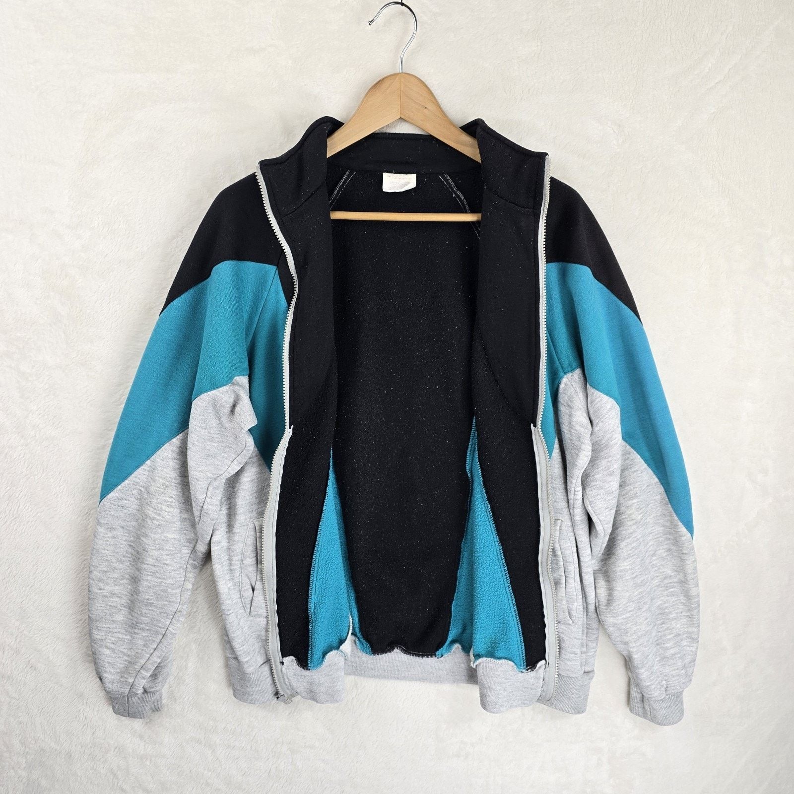 Other Vintage Track Jacket Mens Large Zip Up Sweatshirt Gray Black Size US L / EU 52-54 / 3 - 6 Thumbnail