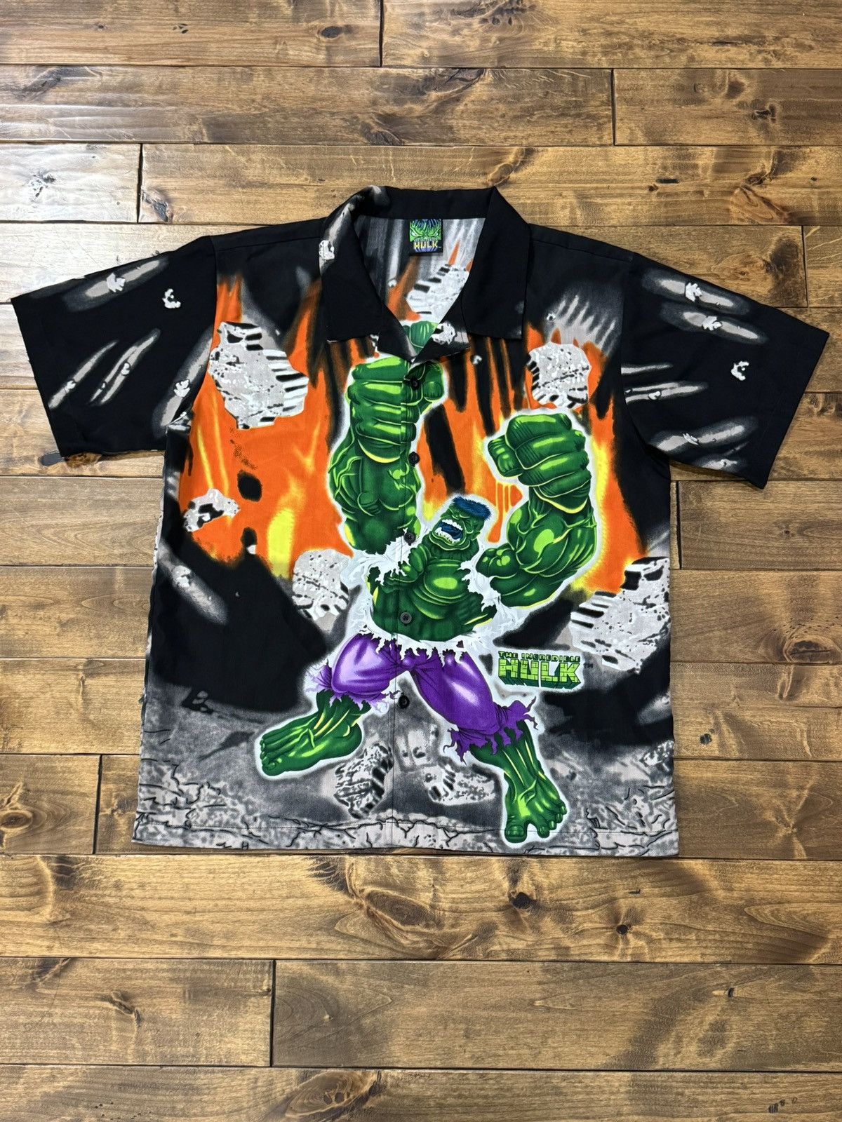 Marvel Comics Vintage 2002 The Incredible Hulk All Over Print Button Up Size US L / EU 52-54 / 3 - 7 Thumbnail