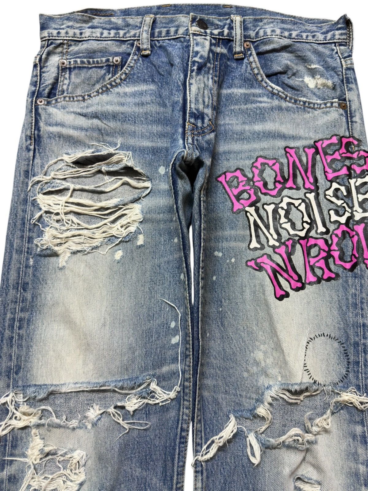 Hysteric Glamour Vintage RNA.Inc Ripped Printed Distressed Denim Size US 32 / EU 48 - 2 Thumbnail