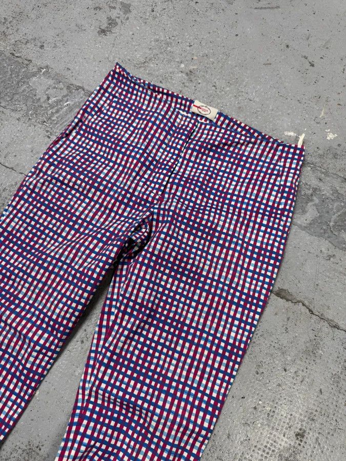 Designer × Prada × Vintage SS2012 Prada Red & Blue Checked Pants Size 24" / US 00 / IT 34 - 2 Thumbnail