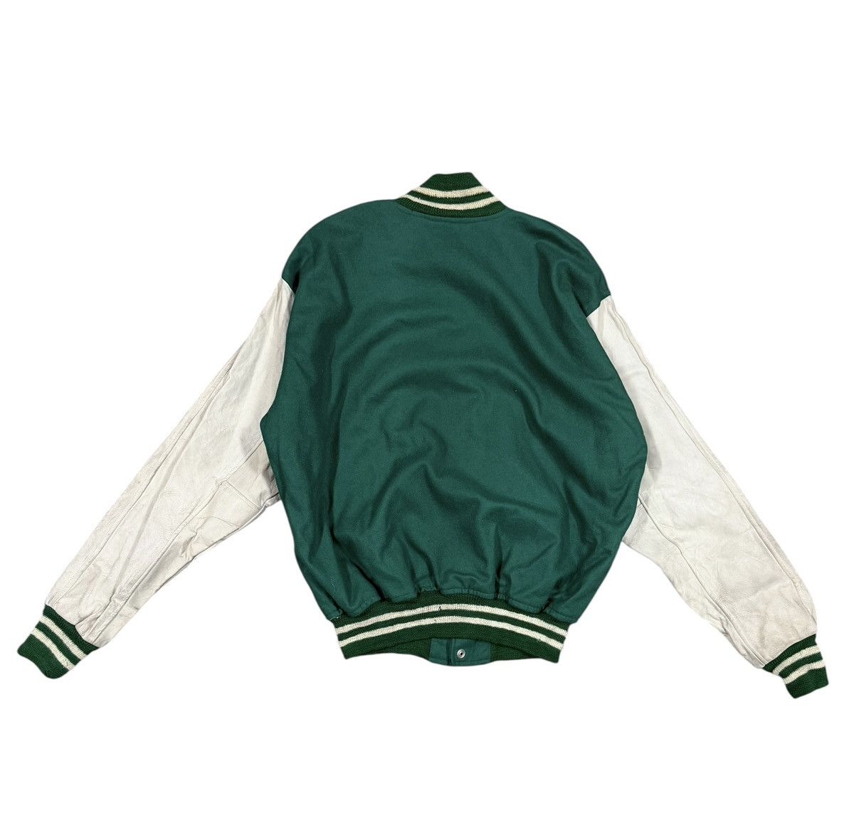 Japanese Brand Vtg💥80’s Teddy Jacket Baseball Wool/Leather Sleeve Jacket Size US L / EU 52-54 / 3 - 2 Thumbnail