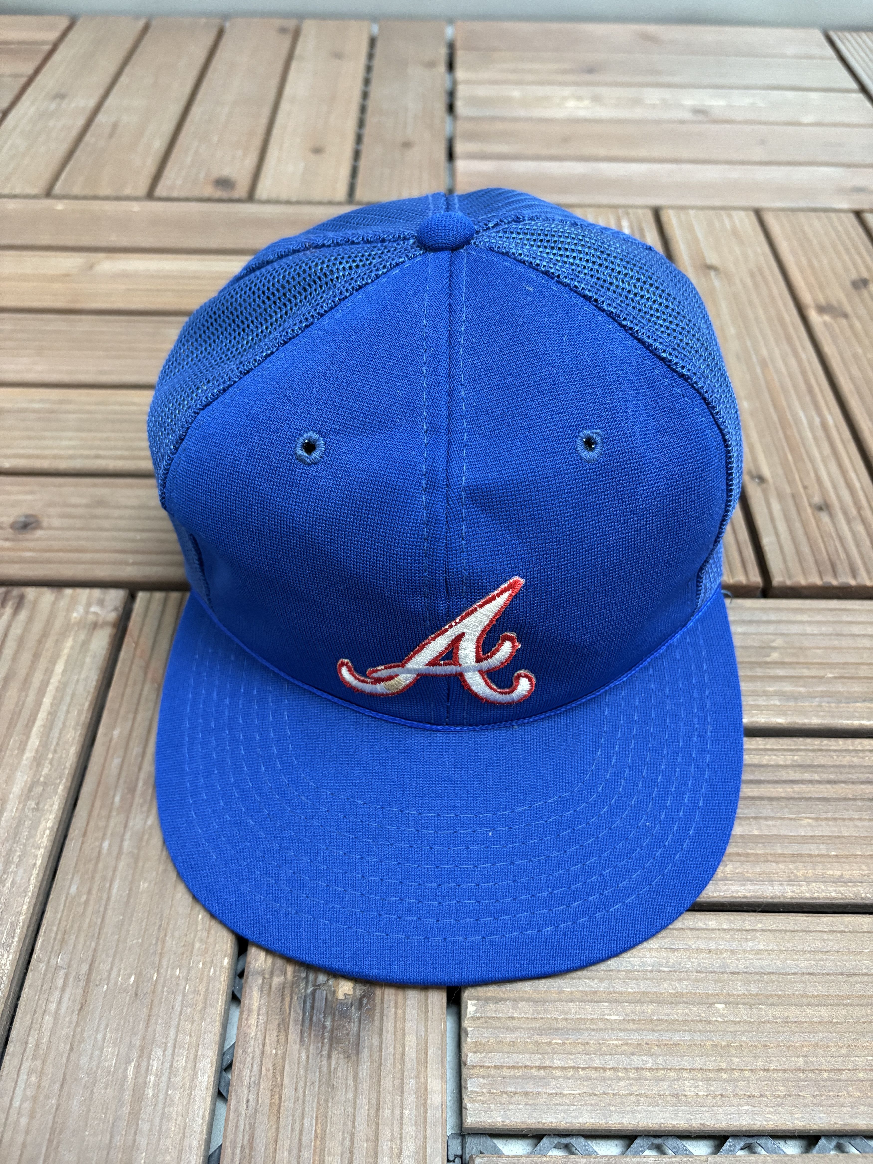 Vintage Atlanta Braves Vintage Trucker Blue Snap Back Hat Cap Size ONE SIZE - 2 Thumbnail