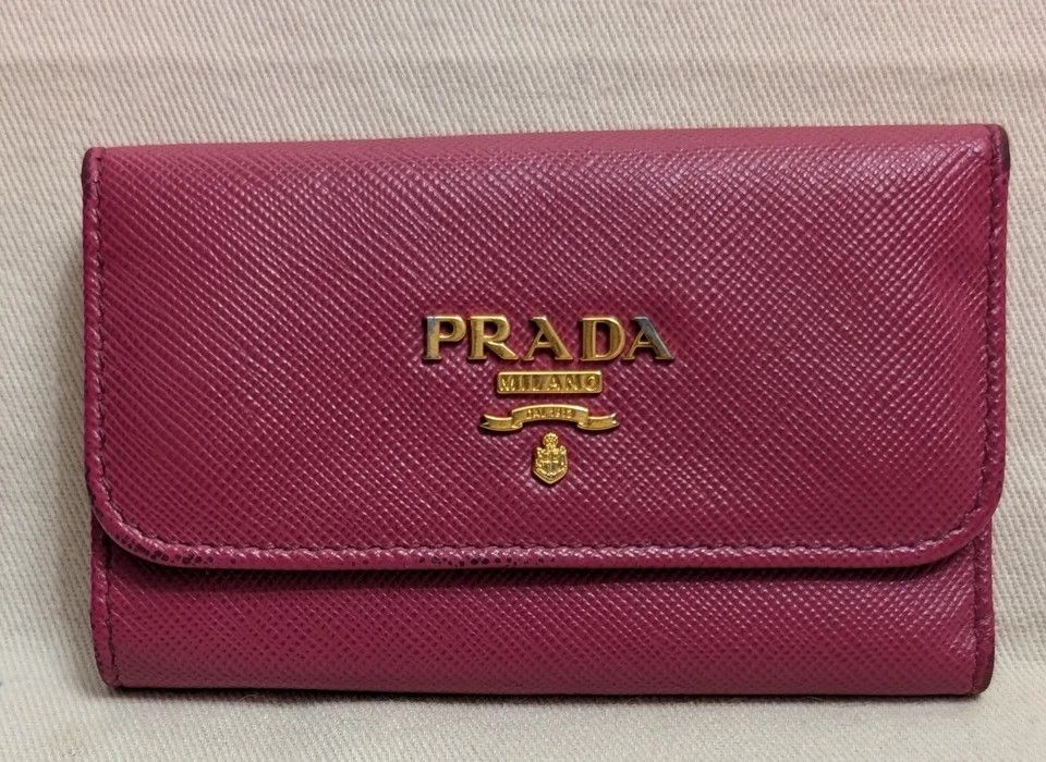 Prada PRADA Pink Leather Key Case 6 Key Holder Size ONE SIZE - 1 Thumbnail
