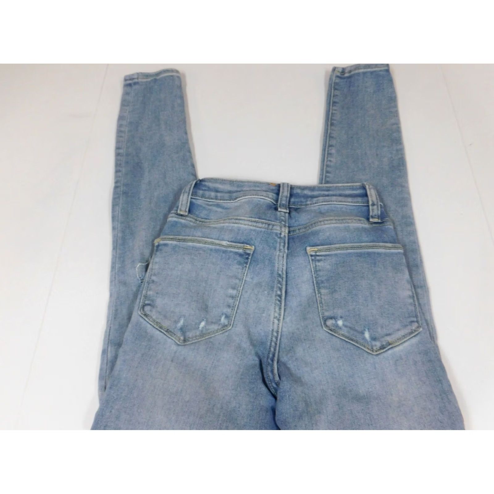 Vintage Arizona Jeans Womens 0 High Rise Skinny Blue Light Denim Zip Pockets 28in Inseam Regular Stretch Size 25" / US 0 / IT 36 - 4 Thumbnail