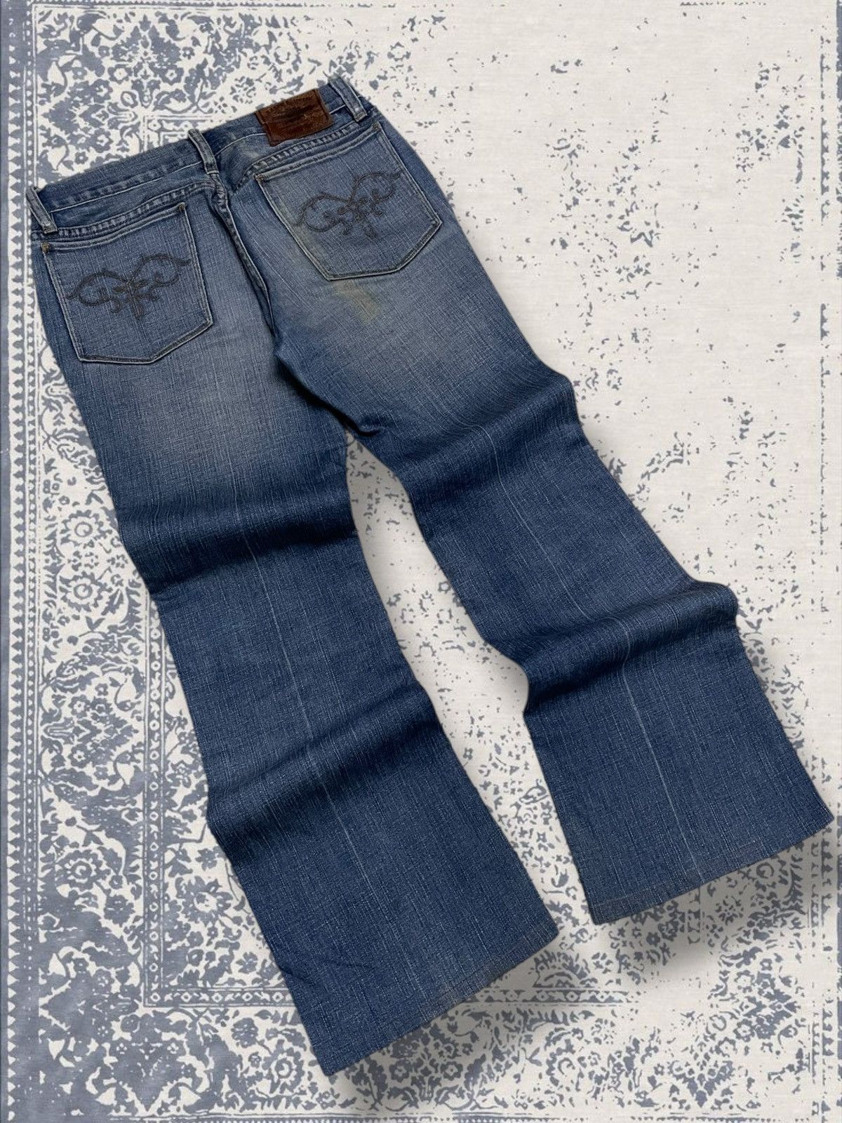 Designer × Polo Ralph Lauren × Vintage Vintage 90s Og Designer Ralph Lauren Flared Distressee Denim Size US 27 - 10 Thumbnail