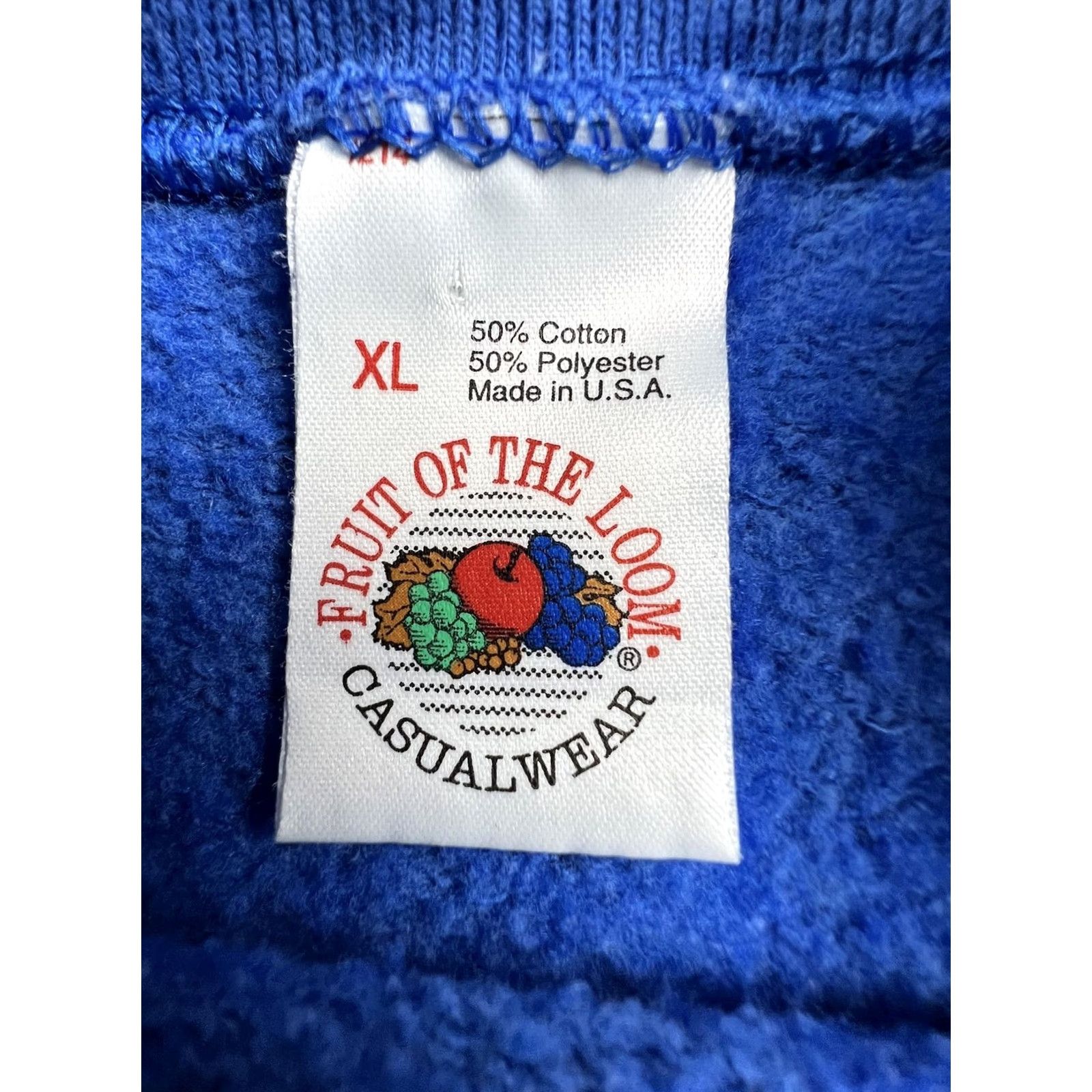 Fruit Of The Loom VINTAGE Fruit of the Loom Sweatshirt Mens XL Blue Fleece Crewneck Blank USA Size US XL / EU 56 / 4 - 3 Thumbnail