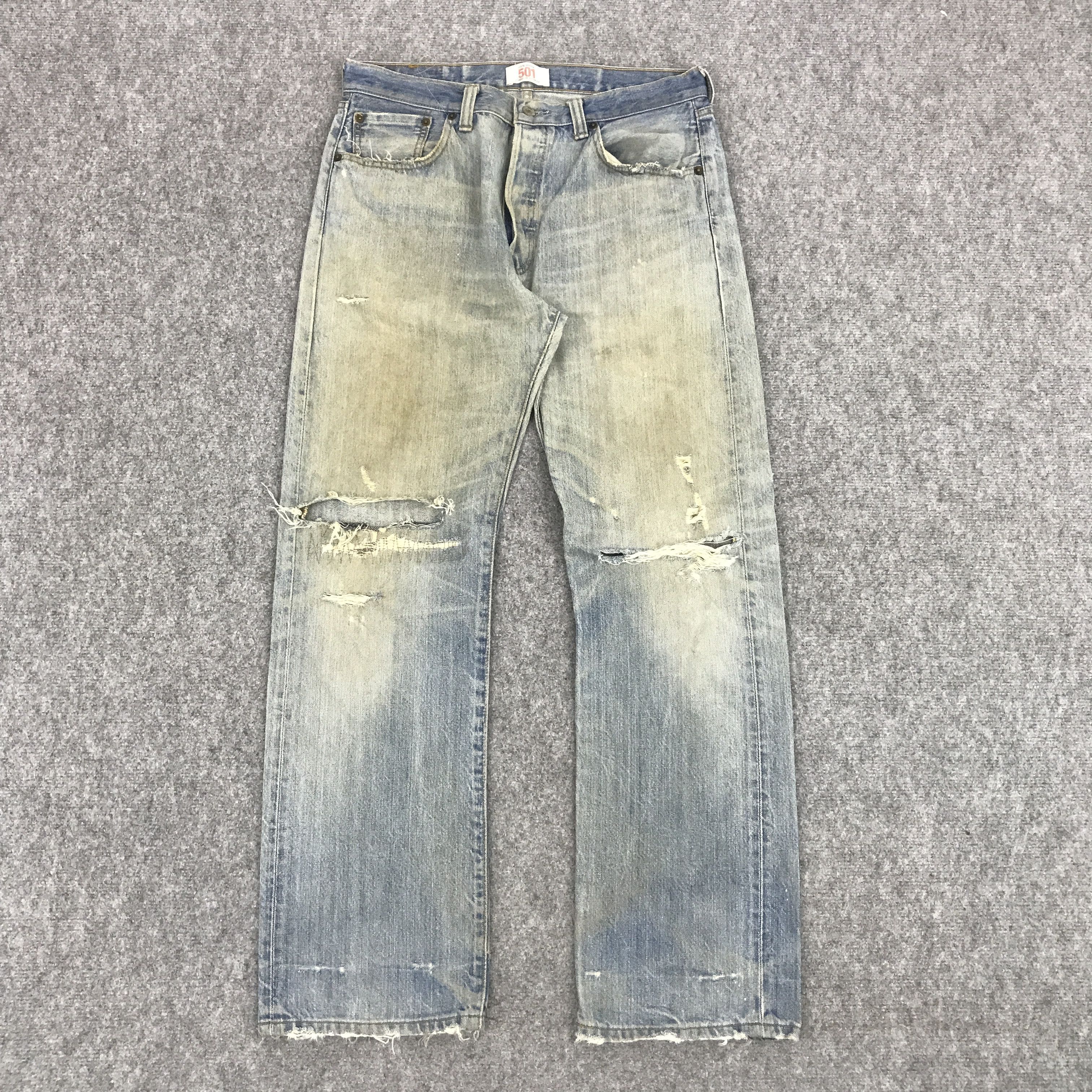 Levi's × Levi's Vintage Clothing LEVI'S 501 DISTRESSED DENIM JEANS PANTS Size US 32 / EU 48 - 1 Thumbnail