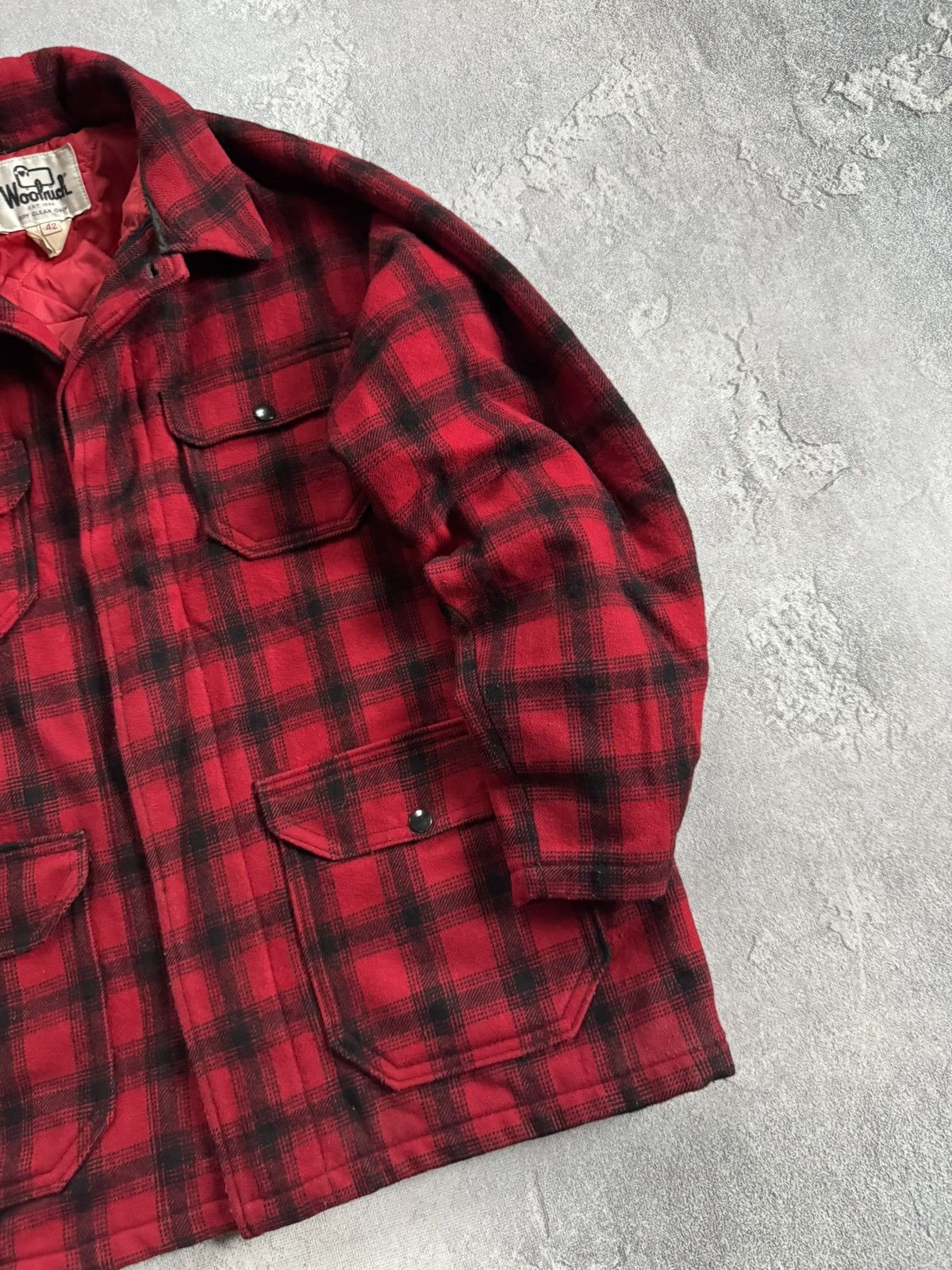 Woolrich Woolen Mills Woolrich 44size Plaid Buffalo Flannel Jacket Coat 80s 90s Size US XL / EU 56 / 4 - 3 Thumbnail