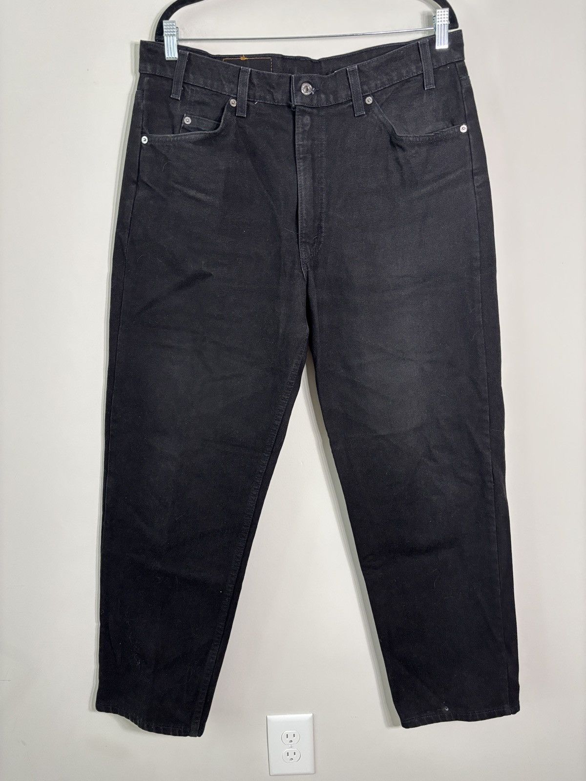 Levi's Vintage Levi’s 550 Orange Tab Black Denim Jeans 36x30 USA Size US 36 / EU 52 - 1 Thumbnail