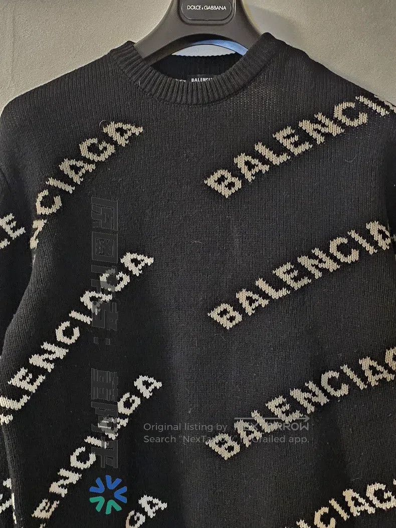 Balenciaga Balenciaga Full Logo Knit Sweater Size US M / EU 48-50 / 2 - 2 Thumbnail