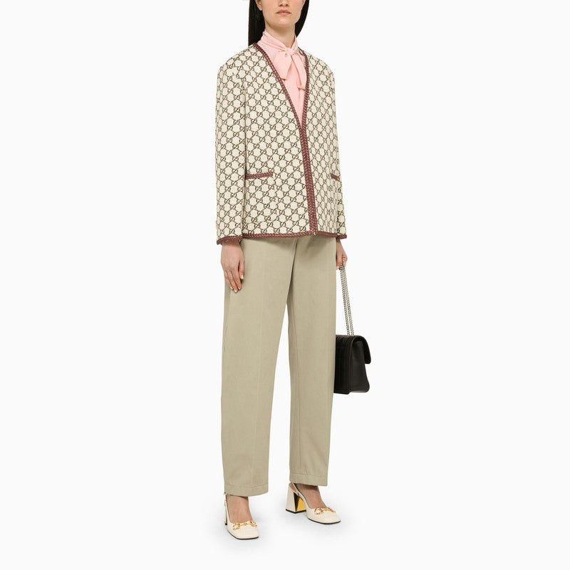 Gucci o1B3y1r0426 Cardigan Sweater in Beige/Brown Size M / US 6-8 / IT 42-44 - 2 Thumbnail