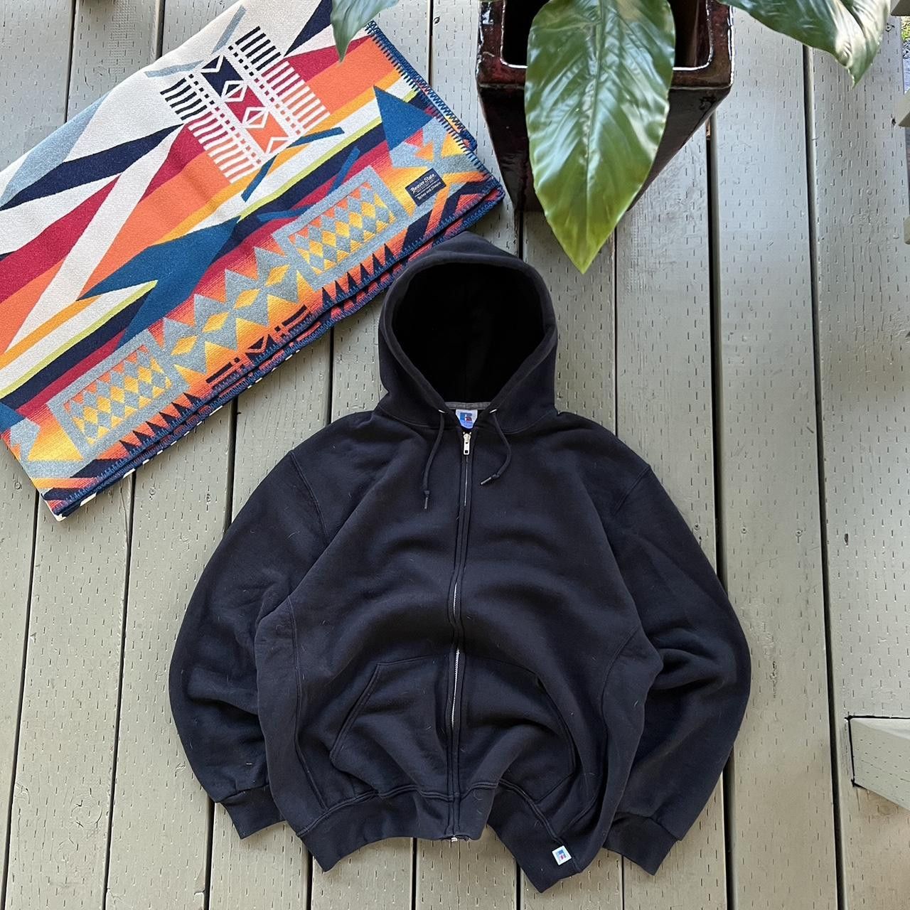 Russell Athletic Vintage Russell Athletic Black Zip Up Hoodie XL Men Size US XL / EU 56 / 4 - 3 Thumbnail