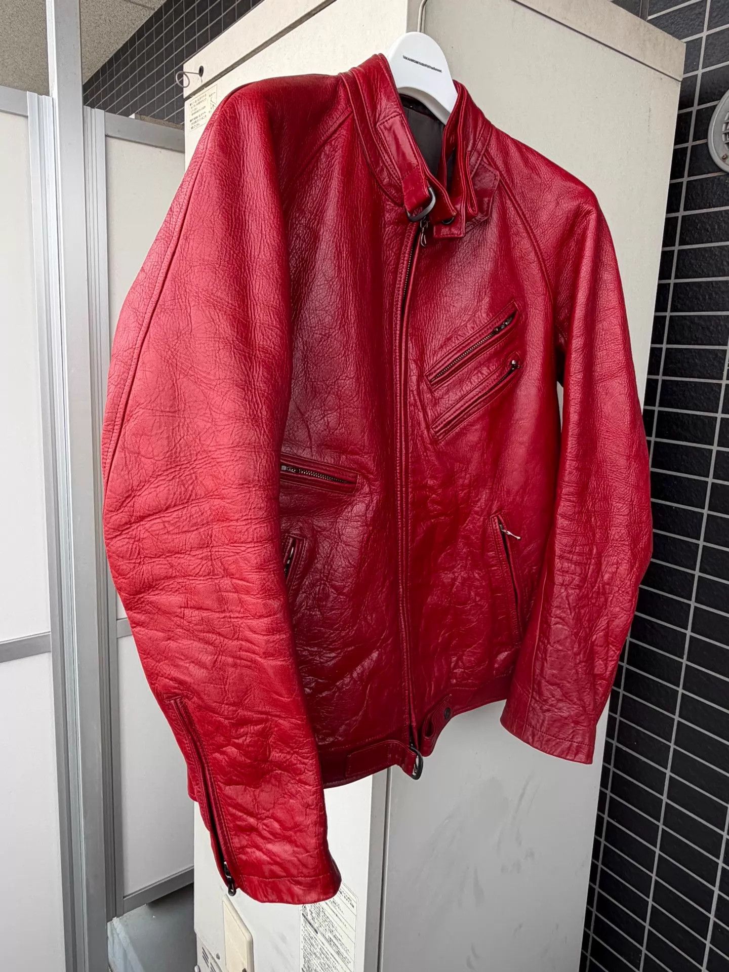 Julius Julius 2010AW Blood Red Calf Leather Moto Jacket Size US M / EU 48-50 / 2 - 3 Thumbnail
