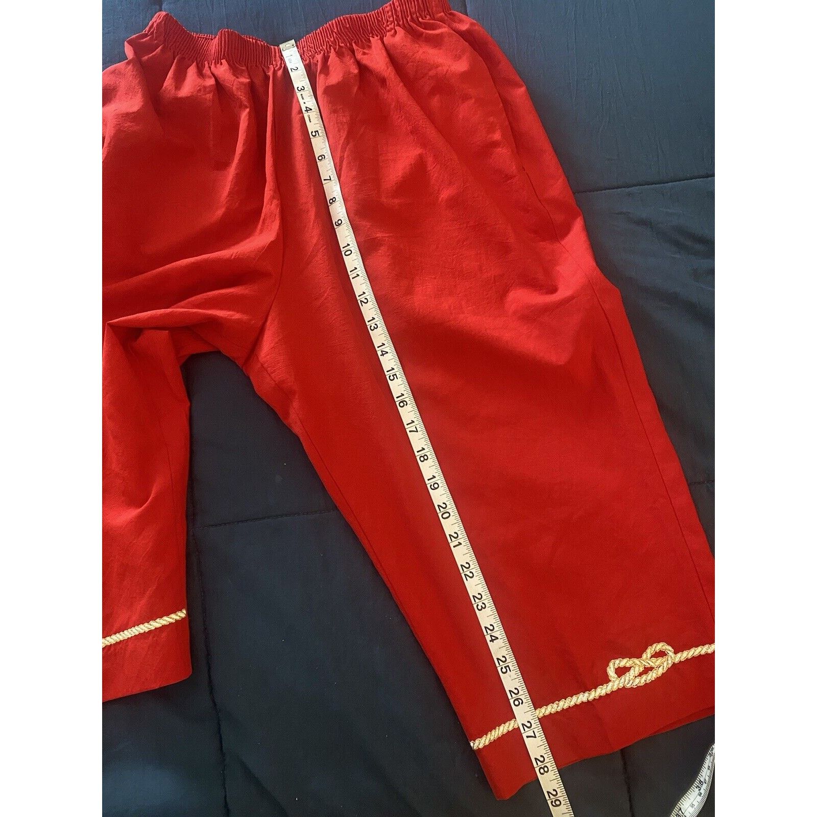 & Other Stories Women's M Petite Red Elastic Waist Capri Pants BonWorth Size 32" / US 10 / IT 46 - 9 Thumbnail