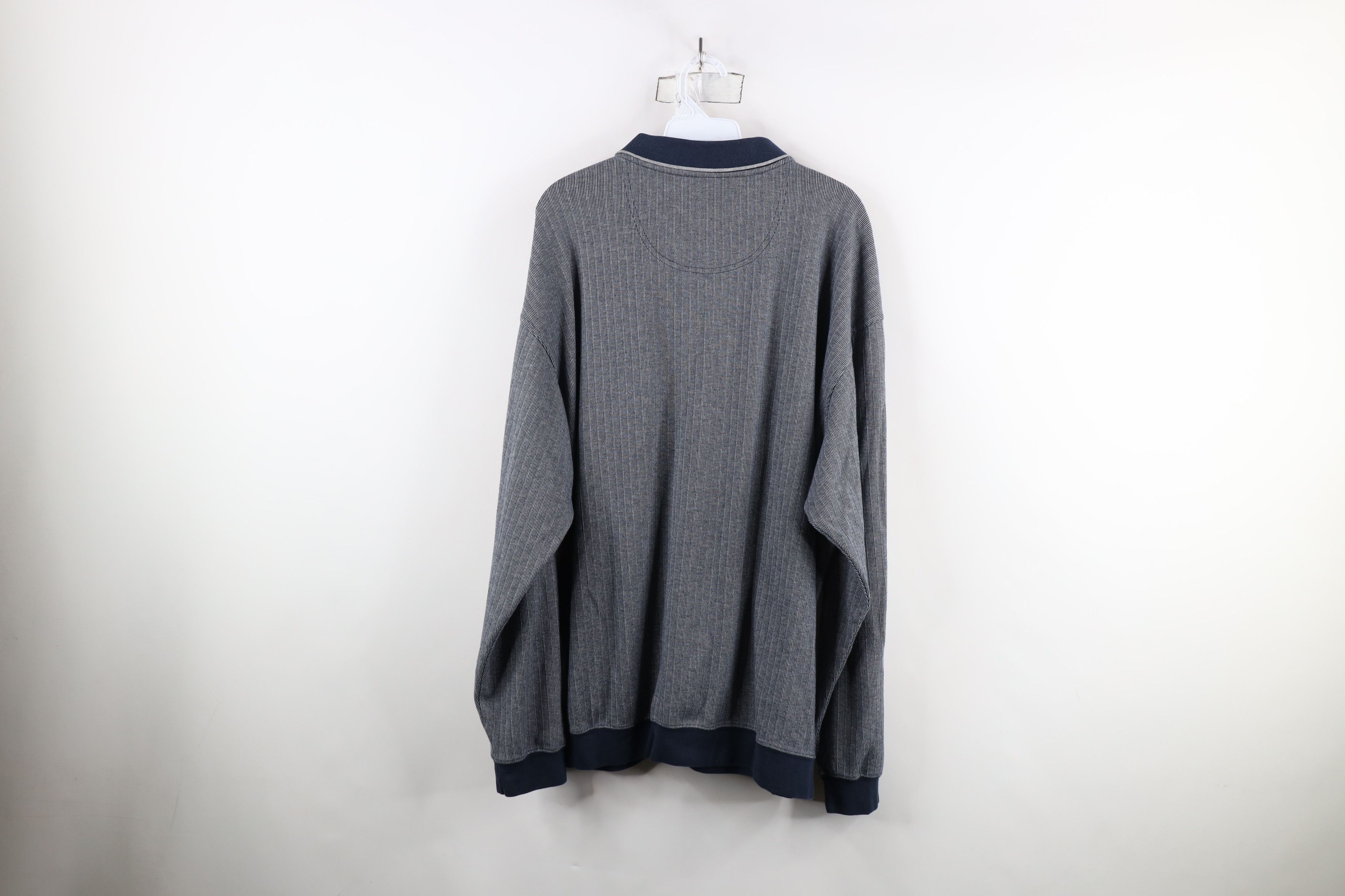 Vintage Vintage 90s Streetwear Striped Collared Long Sleeve Polo Size US XXL / EU 58 / 5 - 9 Thumbnail