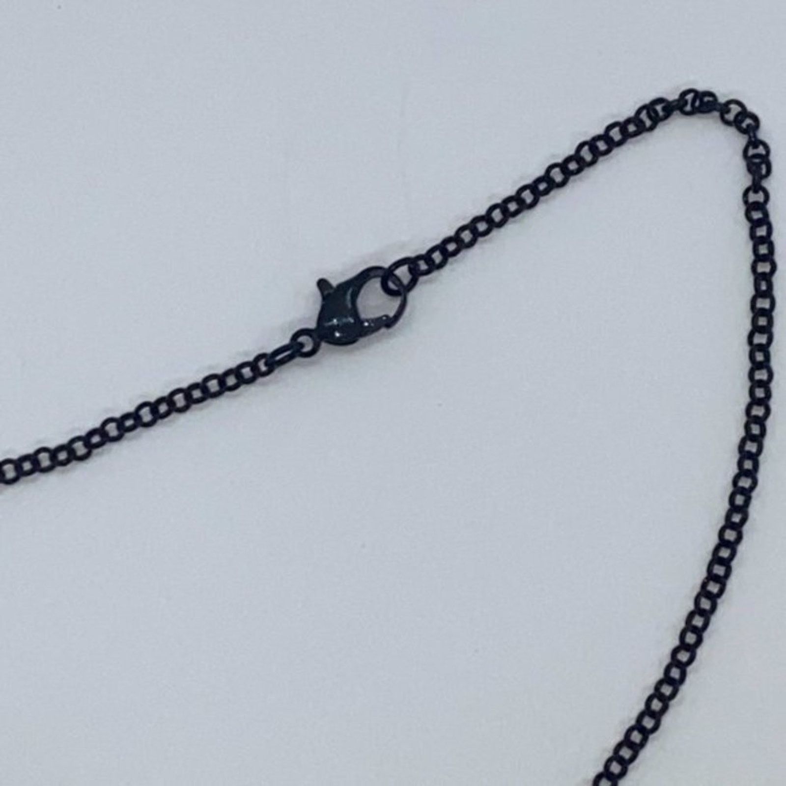 Handmade Black-Tone Blue Clear Rhinestone Necklace Size ONE SIZE - 6 Thumbnail
