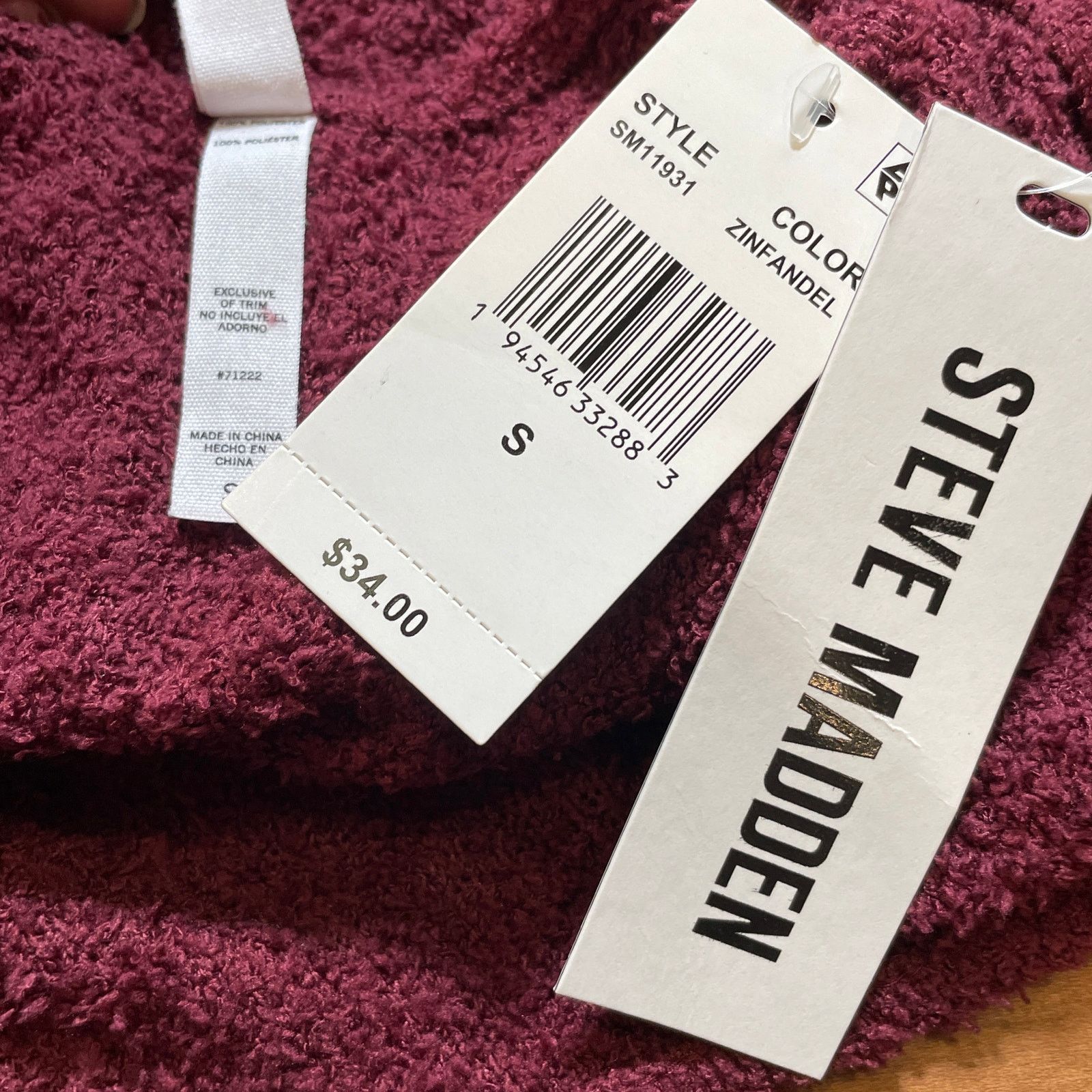 Steve Madden Steve Madden Women's Chenille Sleep Tank Top Zinfandel Small Size S / US 4 / IT 40 - 6 Thumbnail