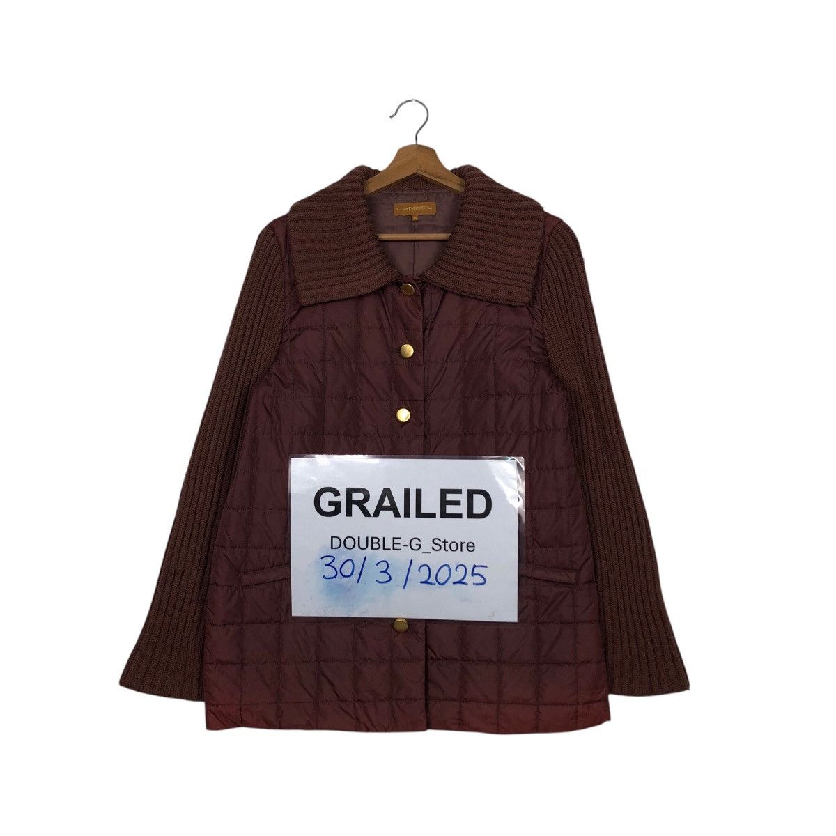 📌Vintage Button Jacket Lancel Quilted Design Issey Miyake