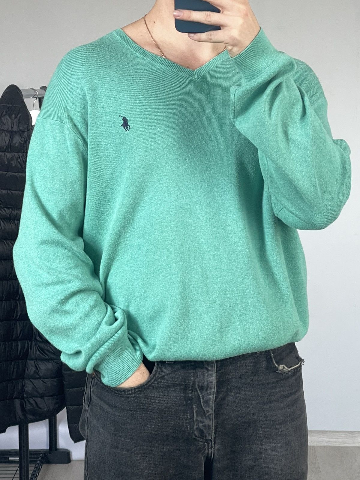 Polo Ralph Lauren VINTAGE 90s POLO RALPH LAUREN VNECK MINT PIMA COTTON SWEATER Size US XL / EU 56 / 4 - 5 Thumbnail