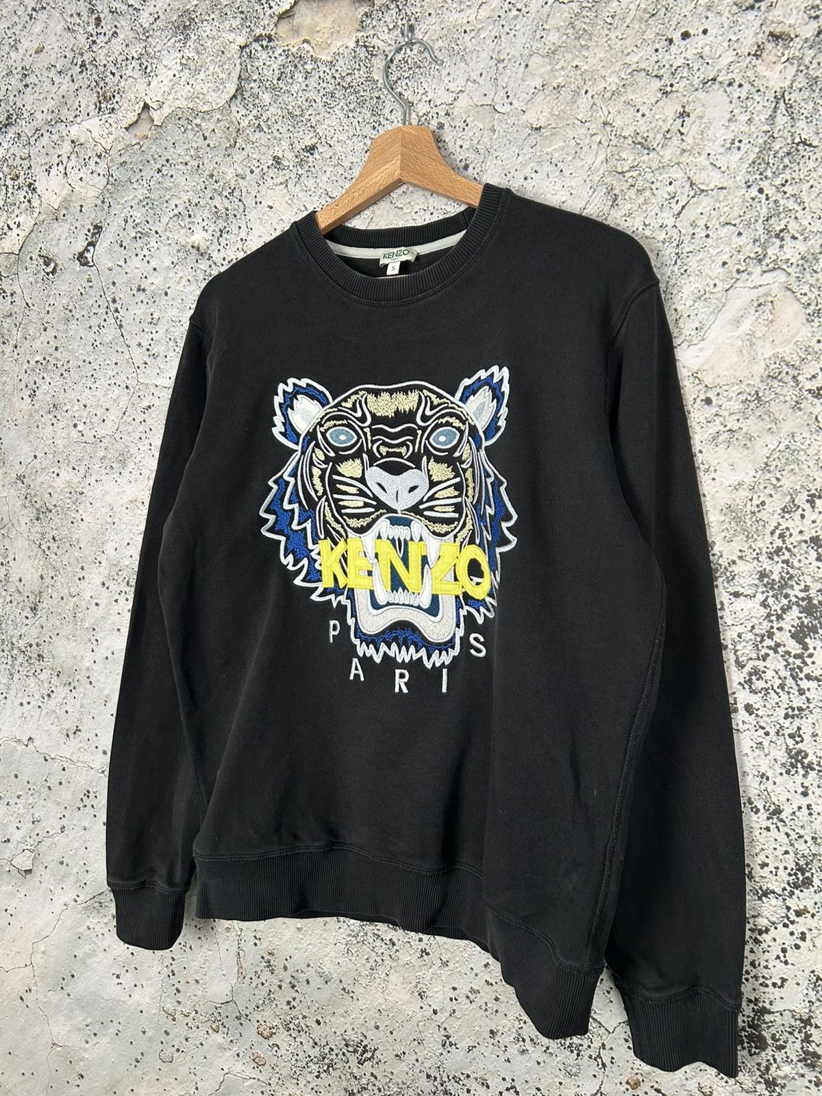 Kenzo Kenzo Paris Tiger Black Crewneck Designer Vintage Streetwear Size US S / EU 44-46 / 1 - 2 Thumbnail