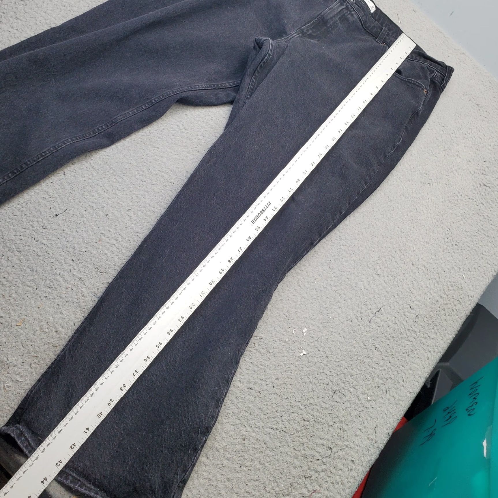 Abercrombie & Fitch Abercrombie & Fitch Jeans Mens Size 34/18 Black Denim Flat Front Low Rise Baggy Size US 34 / EU 50 - 4 Thumbnail