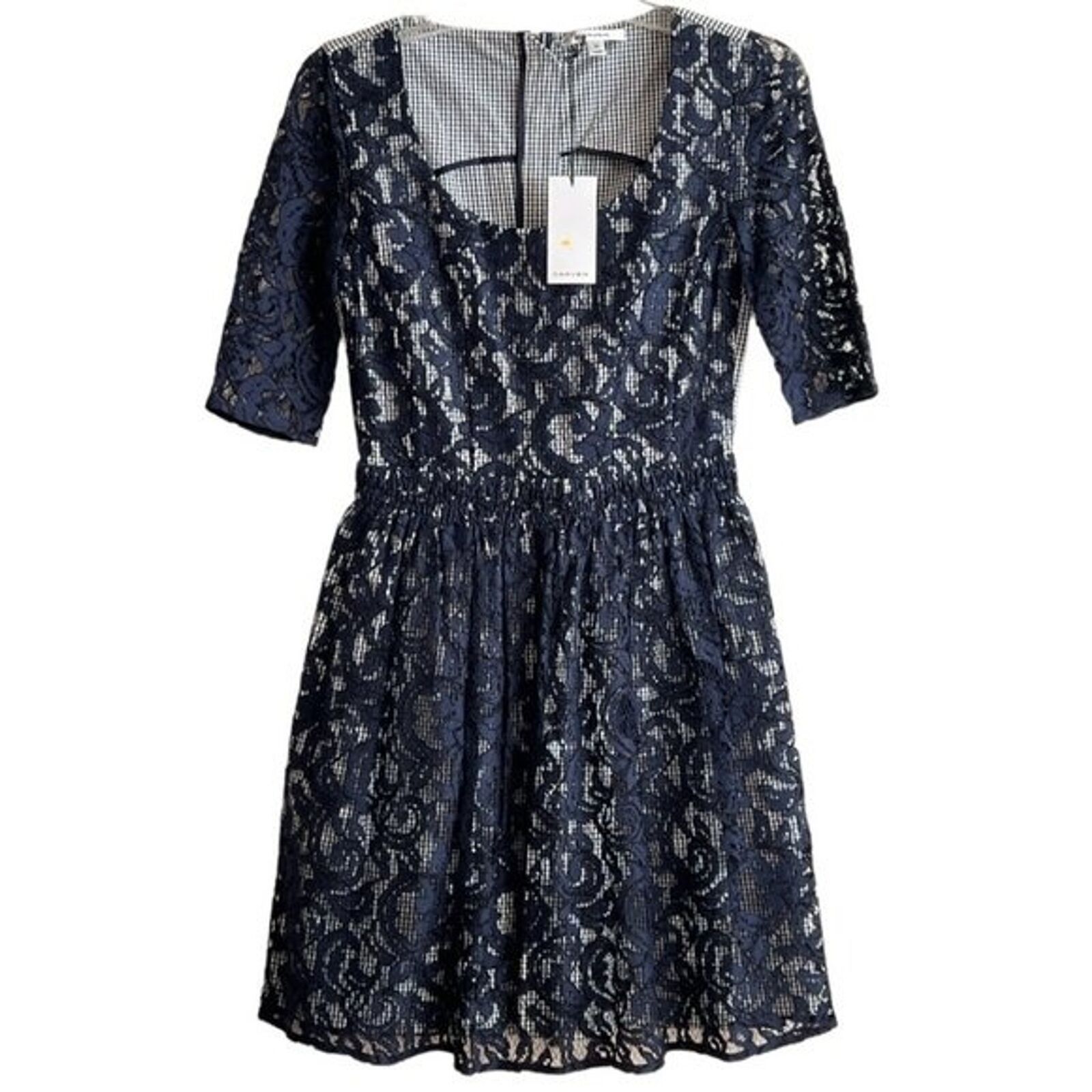 Carven CARVEN Lace Pattern Mini Dress w/ Tag, S/US4/FR36 SRP: $2040 Size S / US 4 / IT 40 - 1 Thumbnail