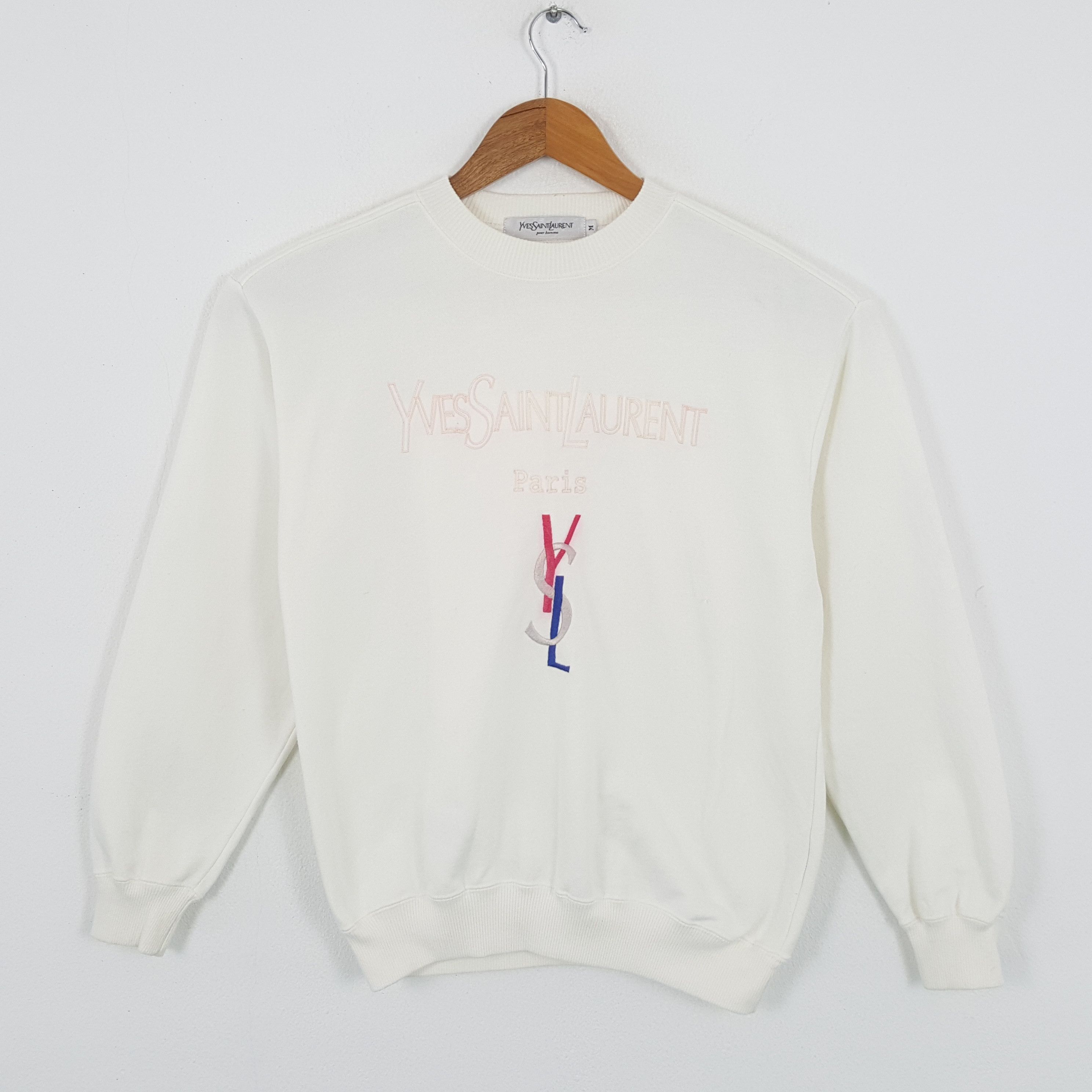 Laurent Vintage Sweater Ysl Embroidered Sweatshirt Vintage YVES