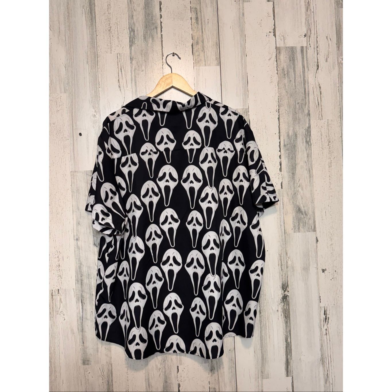 Other Scream Ghost Face Button Up Shirt Black White 3XL Size US XXL / EU 58 / 5 - 6 Thumbnail