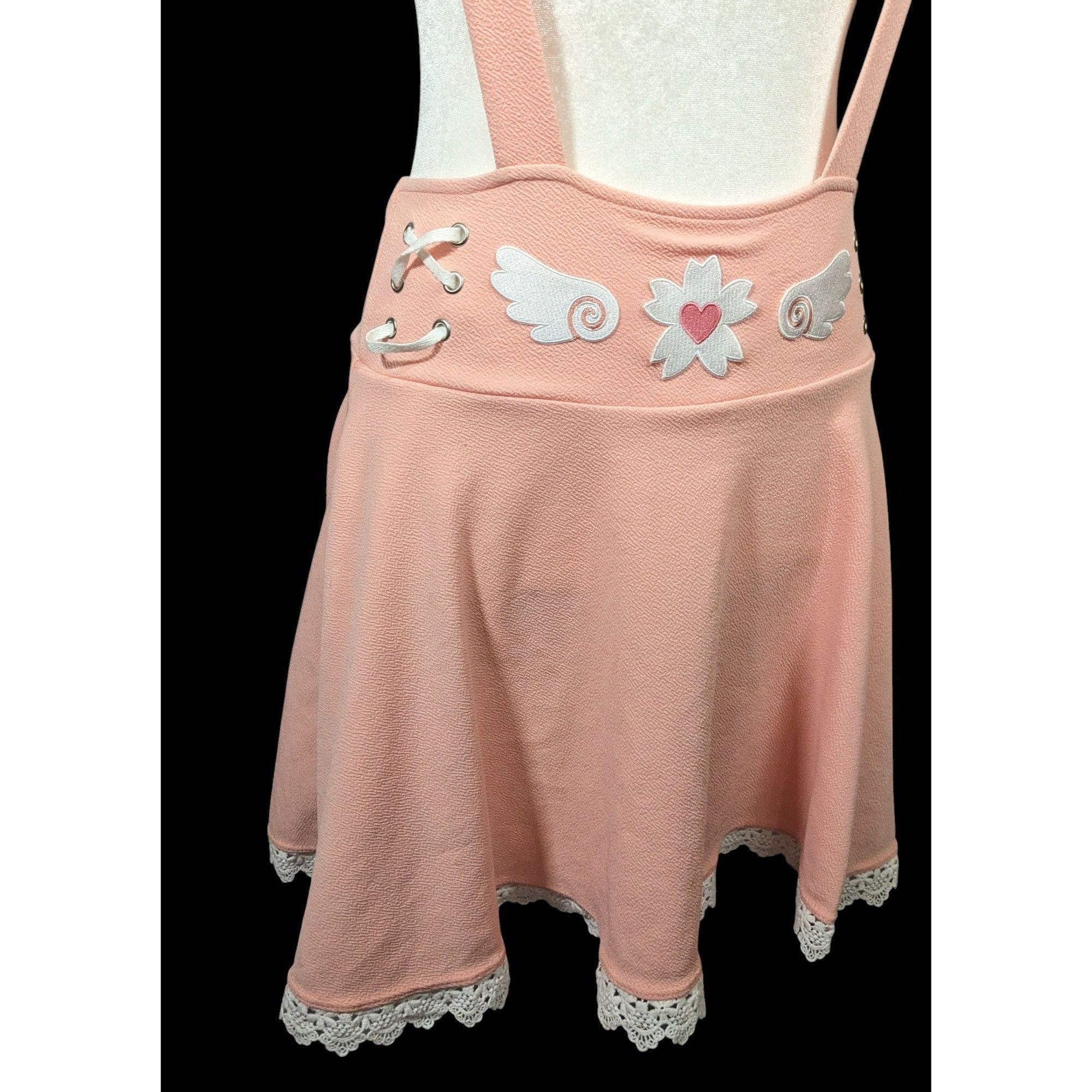 Other Midnight Hour Pink Sakura Lace Edge Suspender Skirt Size Sma Size 28" / US 6 / IT 42 - 3 Thumbnail