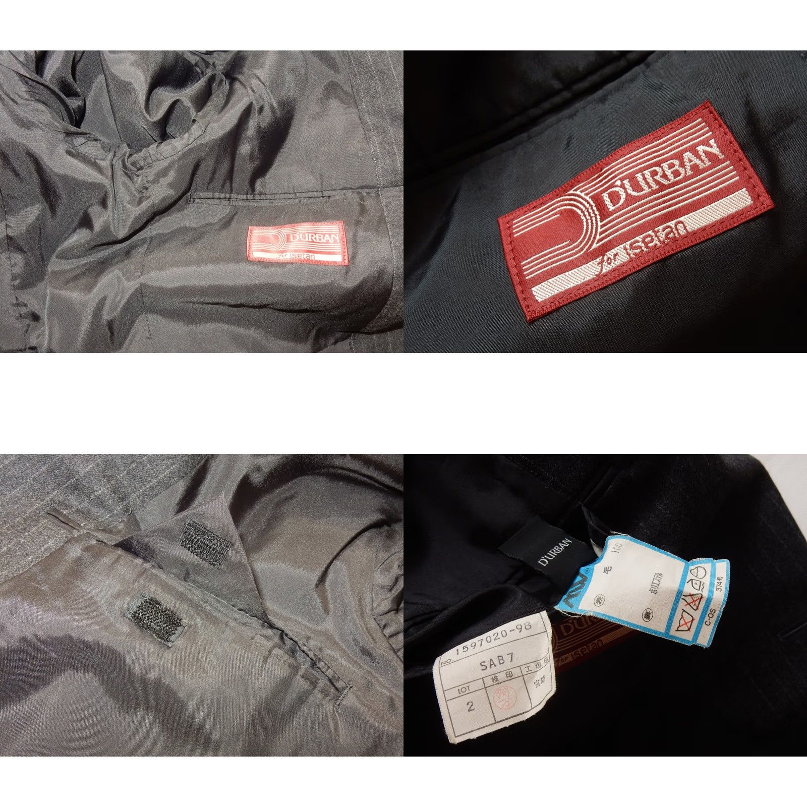 Vintage VTG D'Urban Men's 3 Piece Suit Gray Wool Size 42 Pants 33x30 Yohji Yamamoto Size 42R - 10 Thumbnail