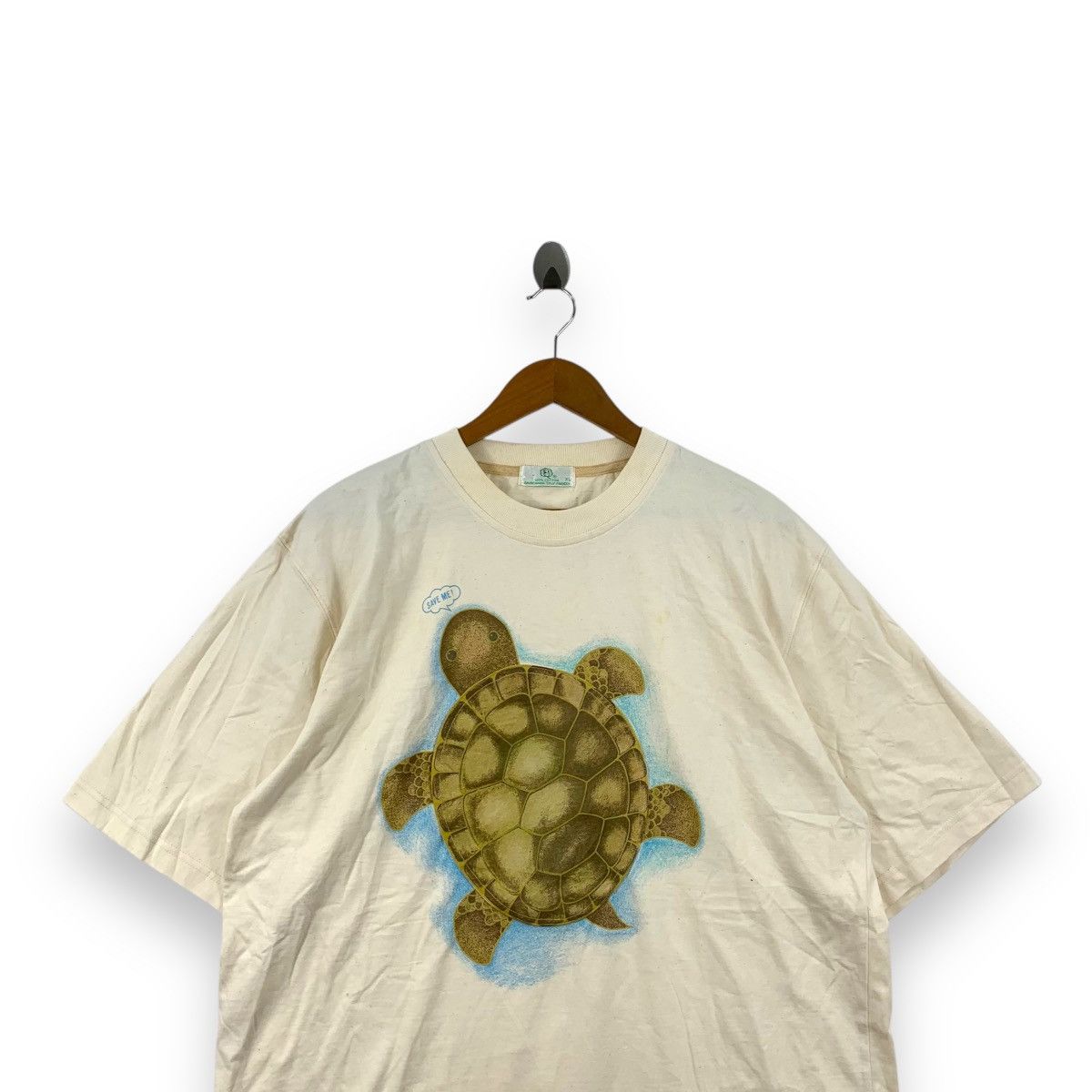 Vintage Vintage SAVE THE TURTLE Save Me Ocean Preserve Green Cotton Size XL / US 12-14 / IT 48-50 - 2 Thumbnail