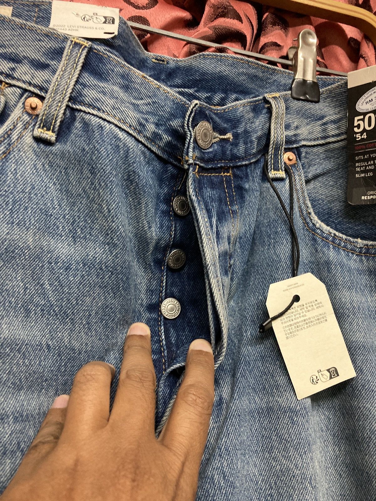 Distressed Levis 501 54 reproduction lot