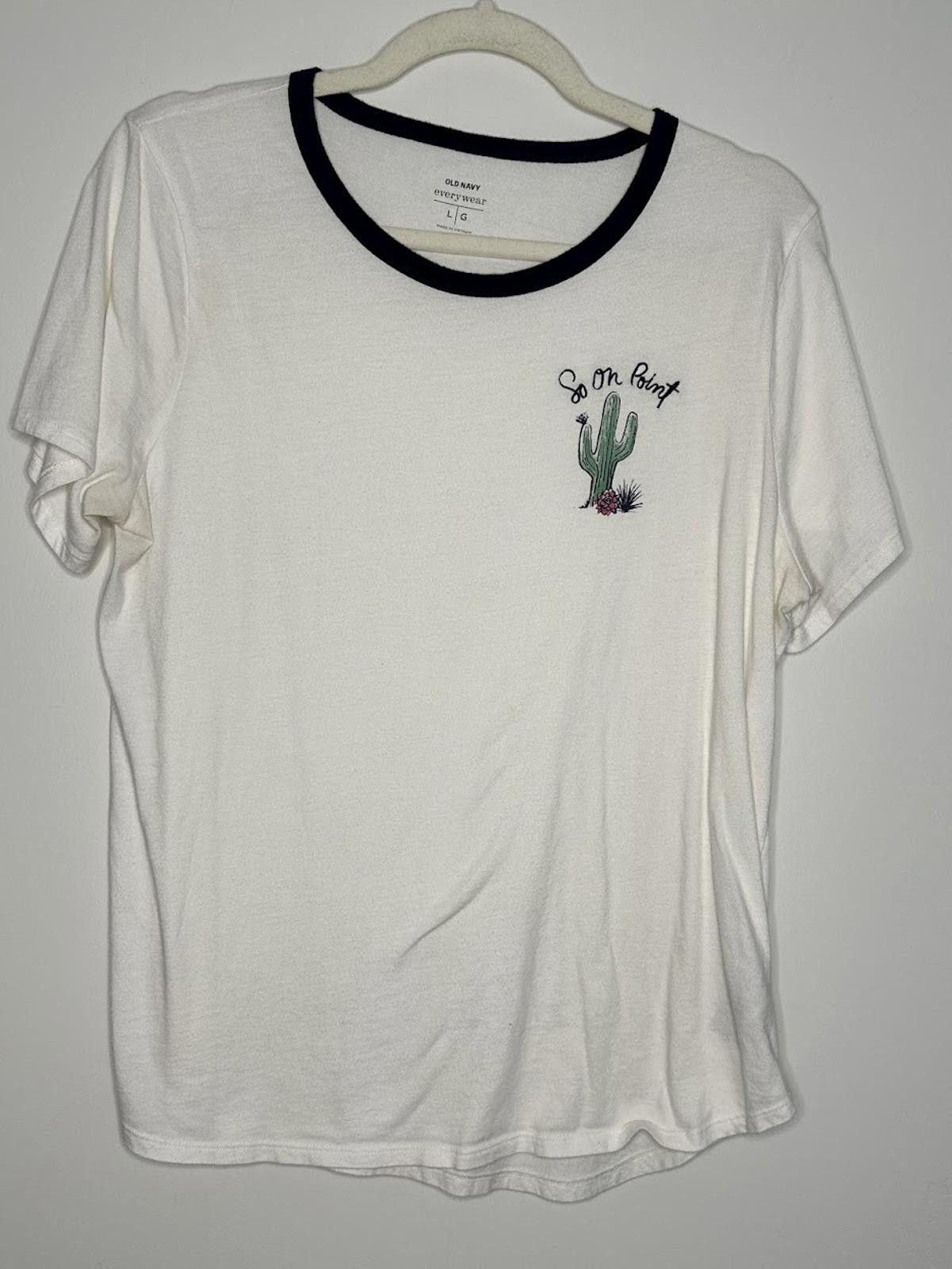 Old Navy Old Navy "So on Point" Cactus Ringer T-shirt - Sz. L Size L / US 10 / IT 46 - 1 Thumbnail