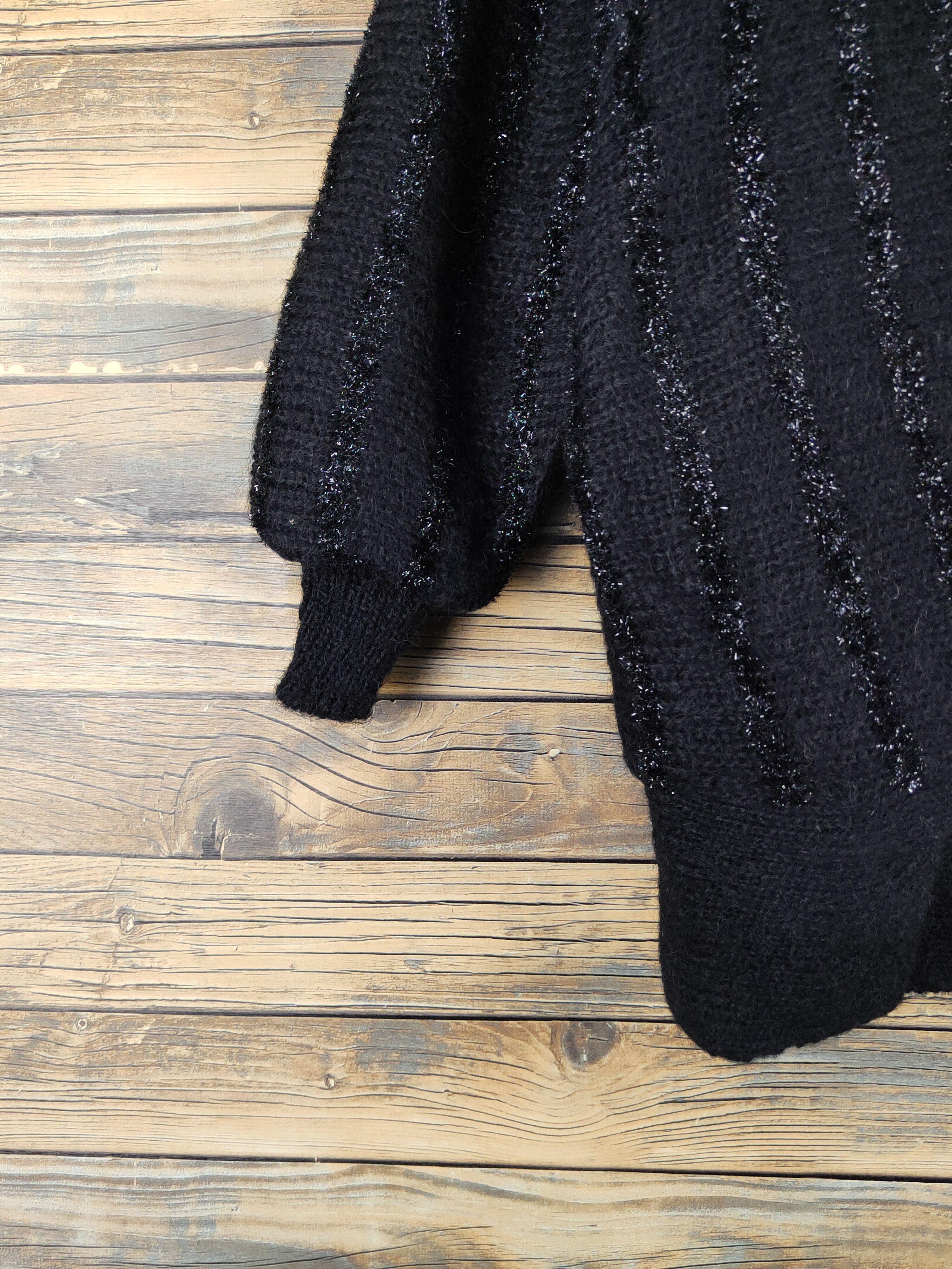 Homespun Knitwear Femme de Jour Black Knitwear Cardigan #W2116 Size L / US 10 / IT 46 - 4 Thumbnail
