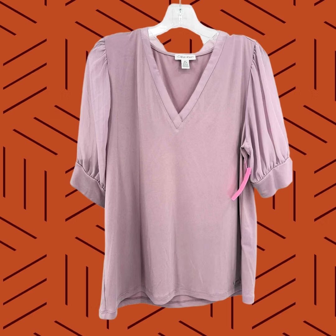 Calvin Klein Calvin Klein Blouse Size Medium Purple Pre-Owned Size M / US 6-8 / IT 42-44 - 1 Thumbnail