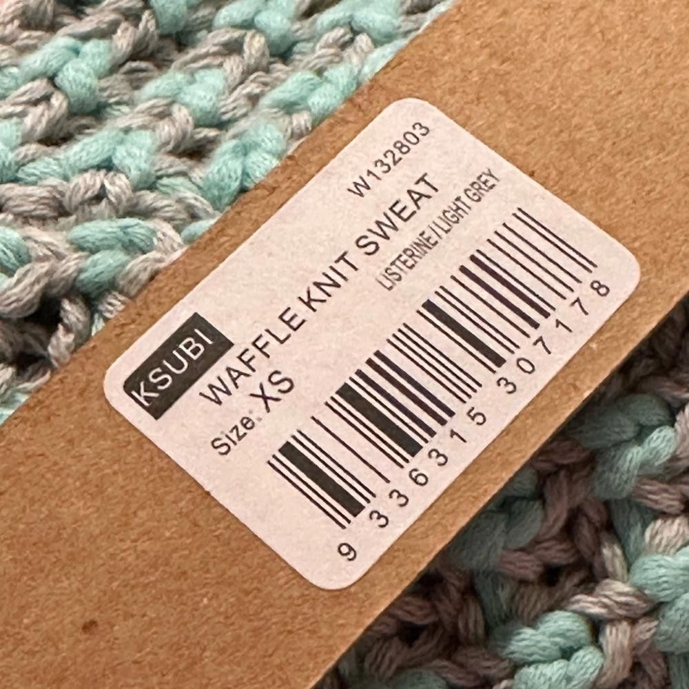 Ksubi Ksubi Waffle Knit Sweater size XS Listerine / Light Gray Size XS / US 0-2 / IT 36-38 - 6 Thumbnail
