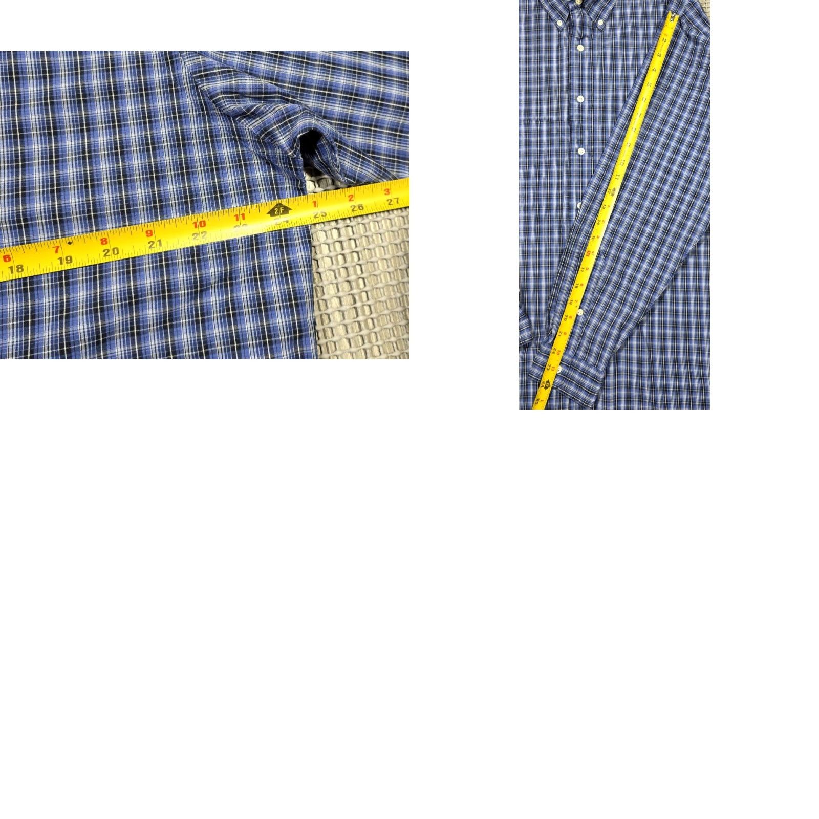 Polo Ralph Lauren VTG Polo Ralph Lauren Long Sleeve Twill Button Up Plaid Blue Shirt Mens M Blake Size US M / EU 48-50 / 2 - 9 Thumbnail