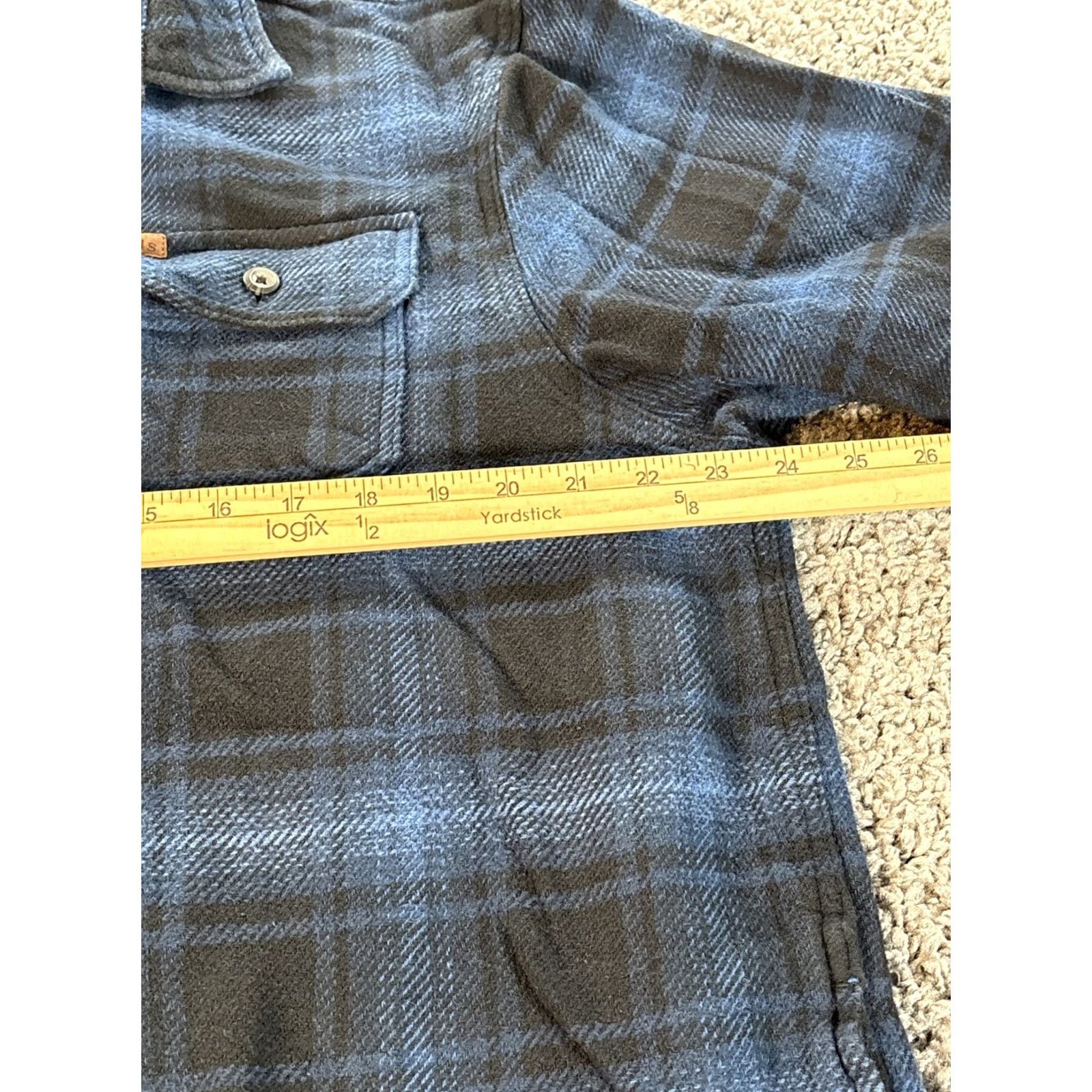 Orvis Orvis Men’s Heavy Flannel Shirt Jacket With Pockets Plaid Thick XL Blue Outdoor Size US XL / EU 56 / 4 - 3 Thumbnail